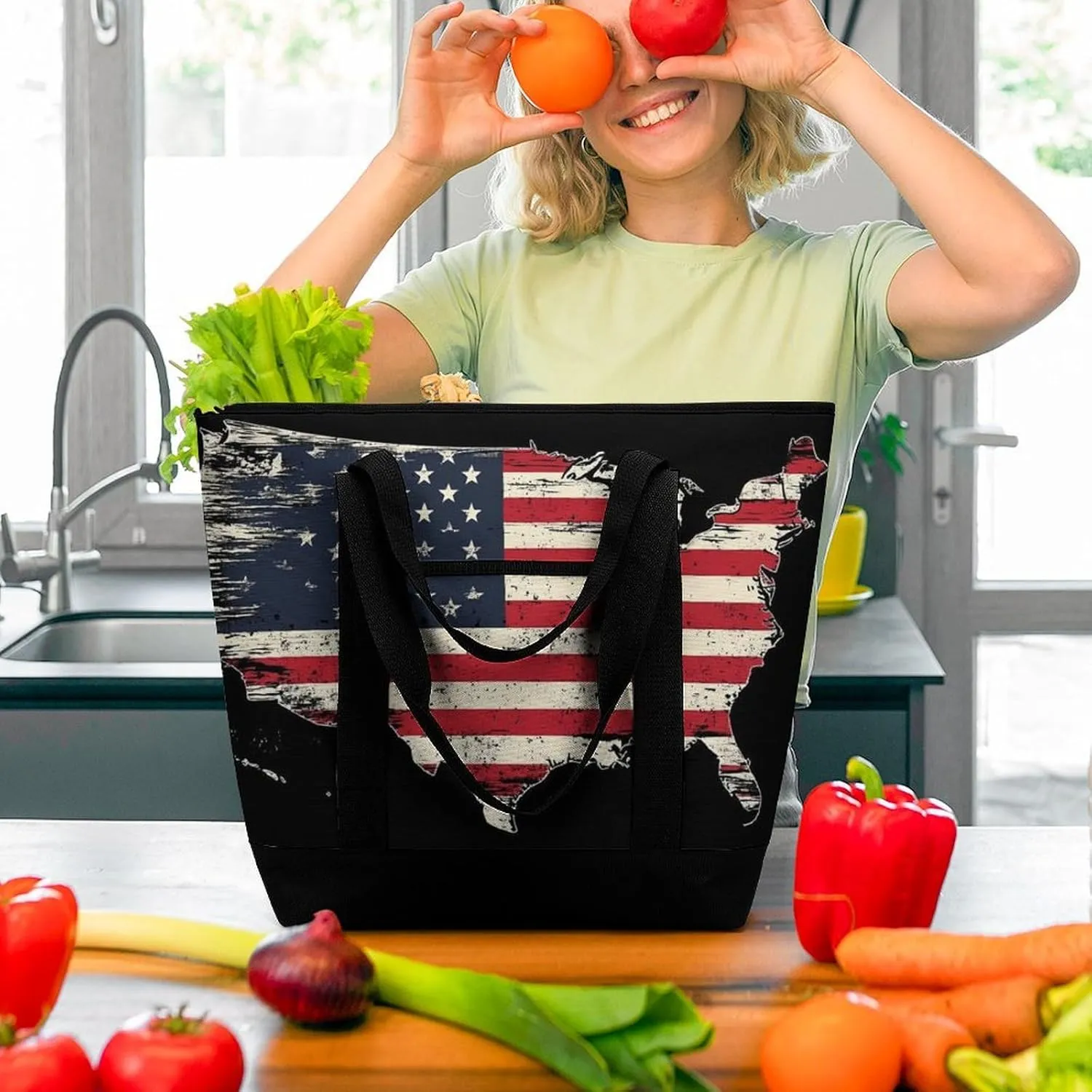 Fashionable Large Thermal Tote Bag Insulated Work/Commute Bag For Women & Men