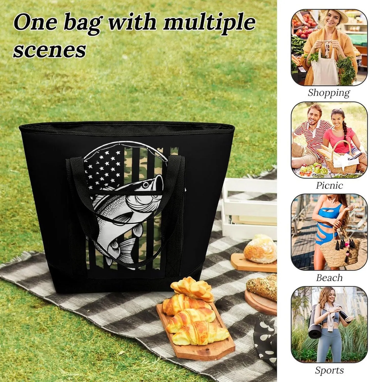 Fashionable Large Thermal Tote Bag Insulated Work/Commute Bag For Women & Men