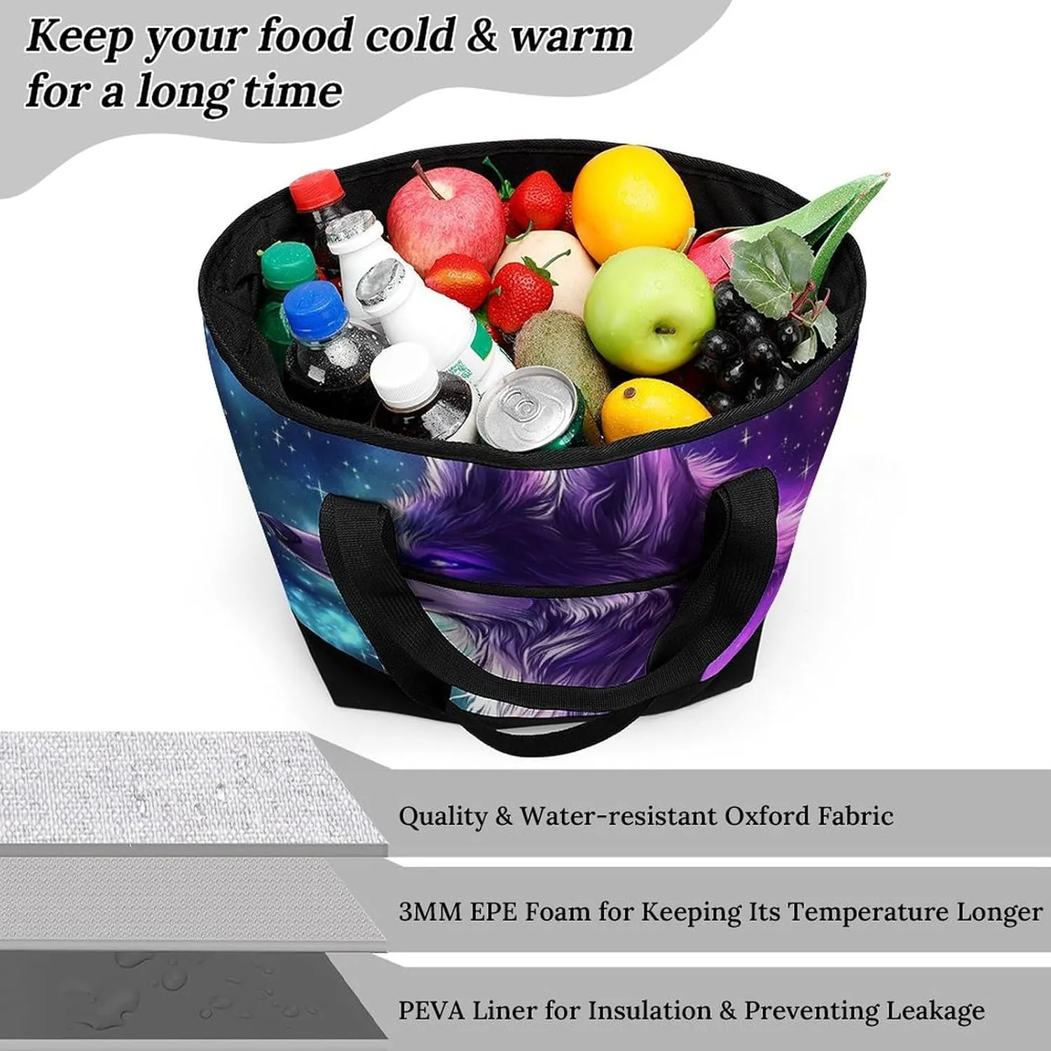 Fashionable Large Thermal Tote Bag Insulated Work/Commute Bag For Women & Men