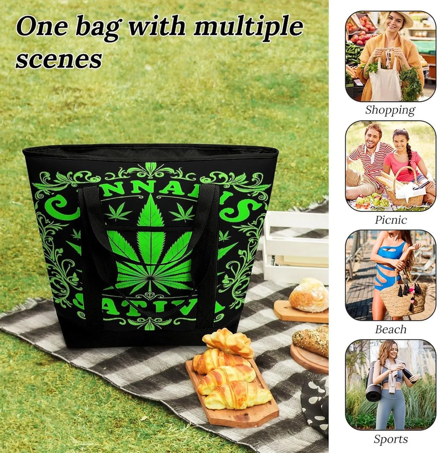 Fashionable Large Thermal Tote Bag Insulated Work/Commute Bag For Women & Men