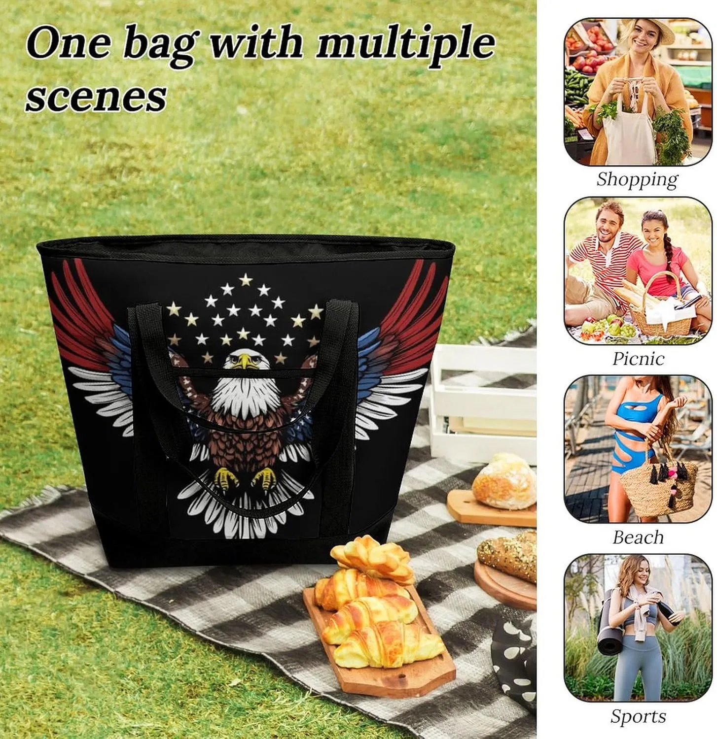 Fashionable Large Thermal Tote Bag Insulated Work/Commute Bag For Women & Men