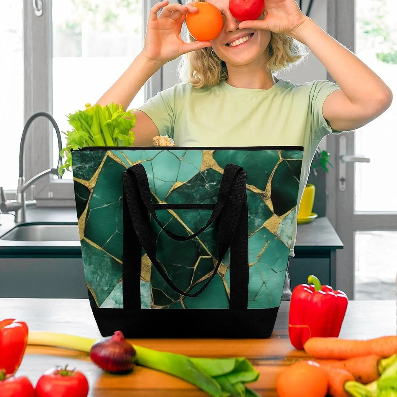 Fashionable Large Thermal Tote Bag Insulated Work/Commute Bag For Women & Men