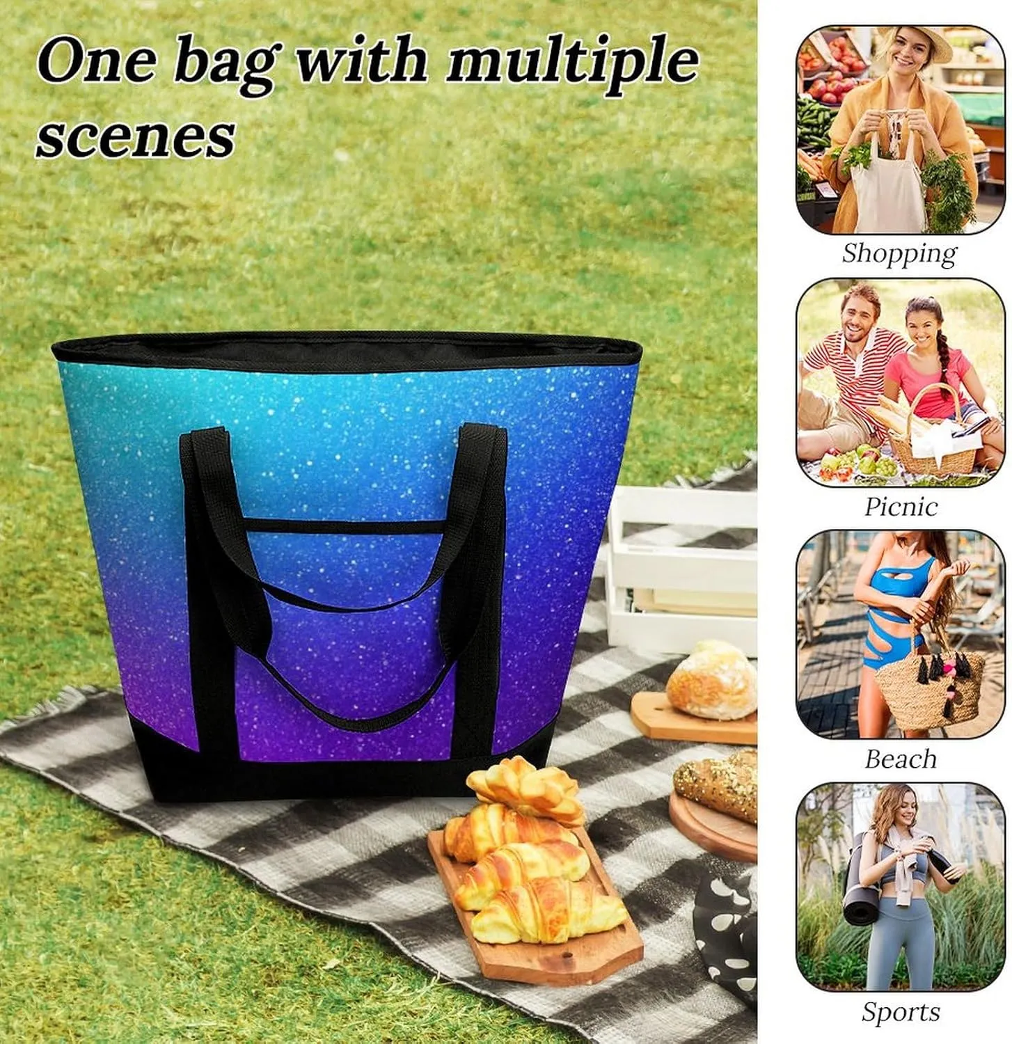 Fashionable Large Thermal Tote Bag Insulated Work/Commute Bag For Women & Men