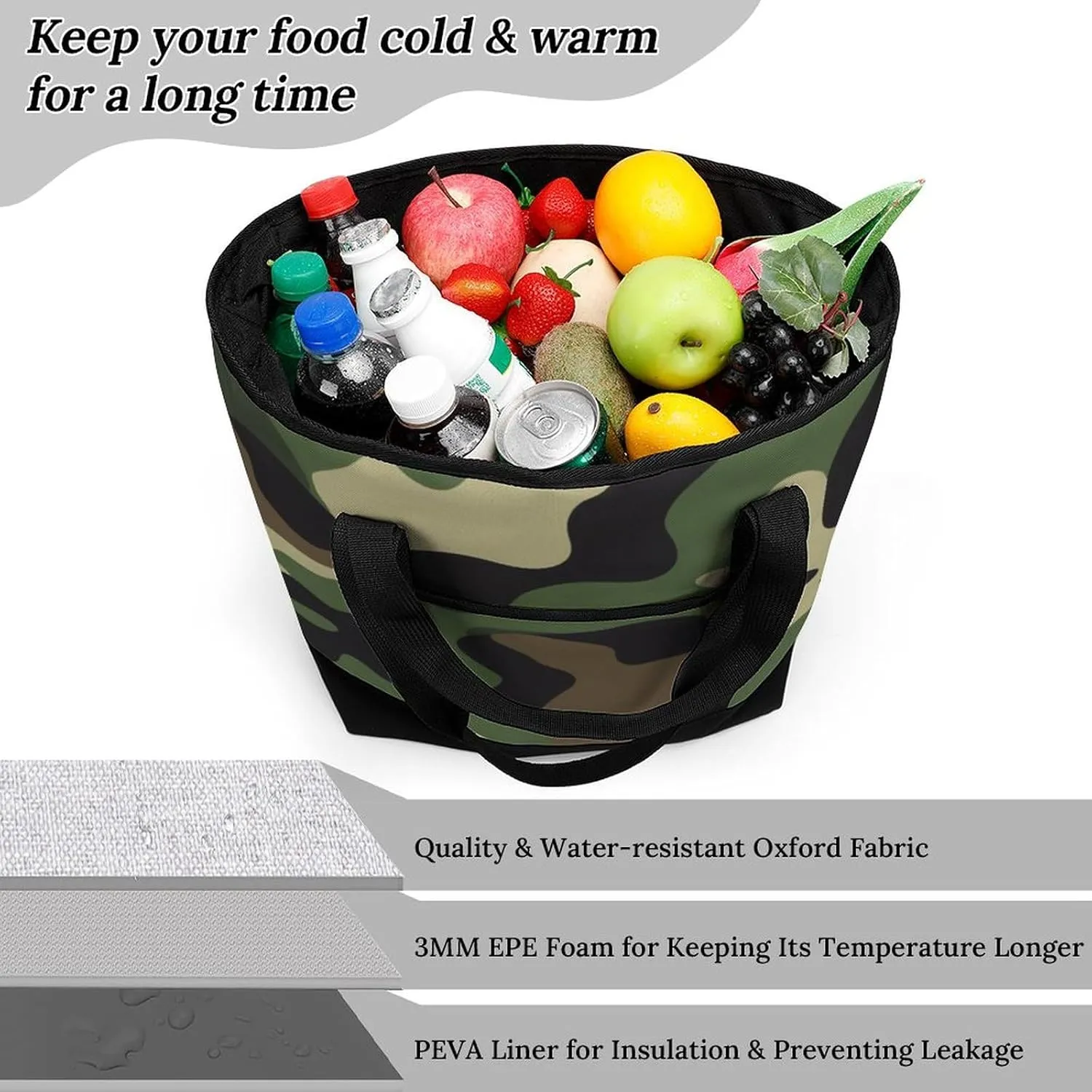 Fashionable Large Thermal Tote Bag Insulated Work/Commute Bag For Women & Men