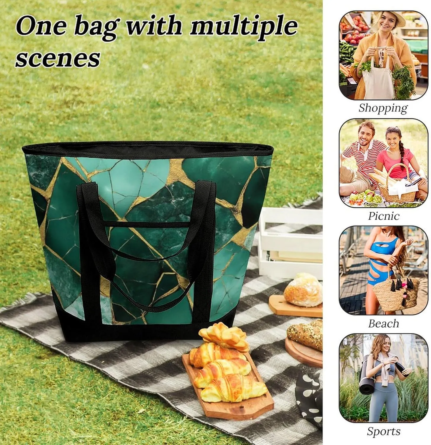 Fashionable Large Thermal Tote Bag Insulated Work/Commute Bag For Women & Men