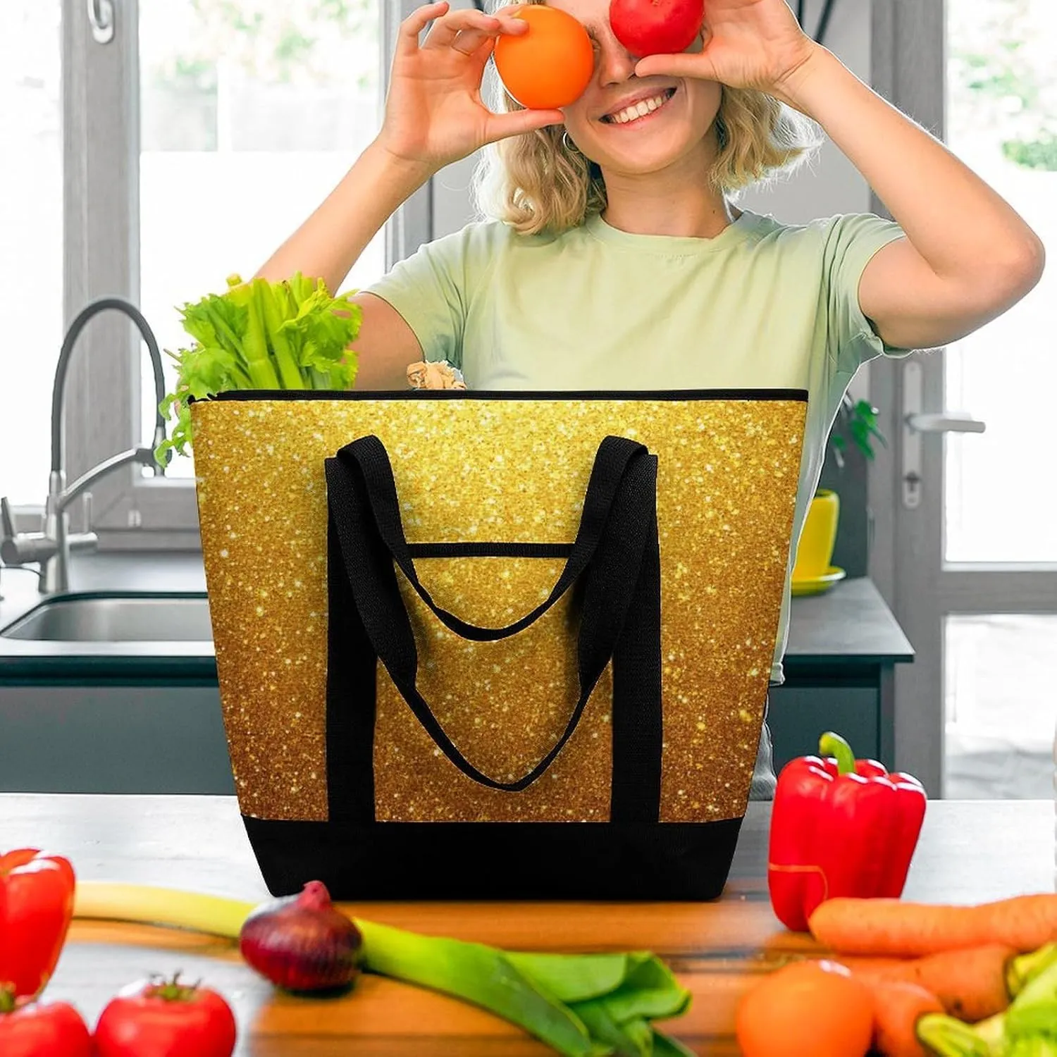 Fashionable Large Thermal Tote Bag Insulated Work/Commute Bag For Women & Men