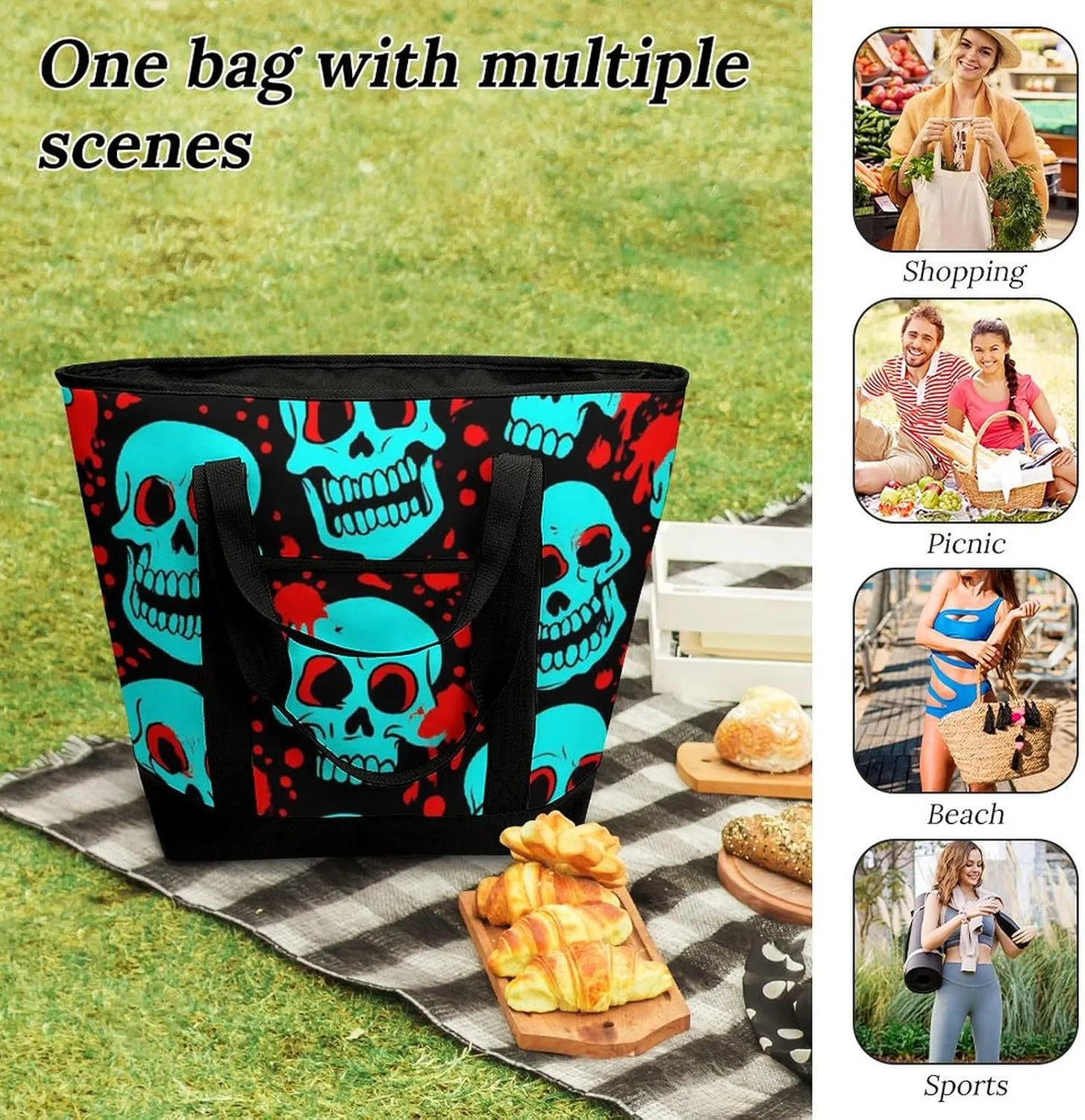 Fashionable Large Thermal Tote Bag Insulated Work/Commute Bag For Women & Men
