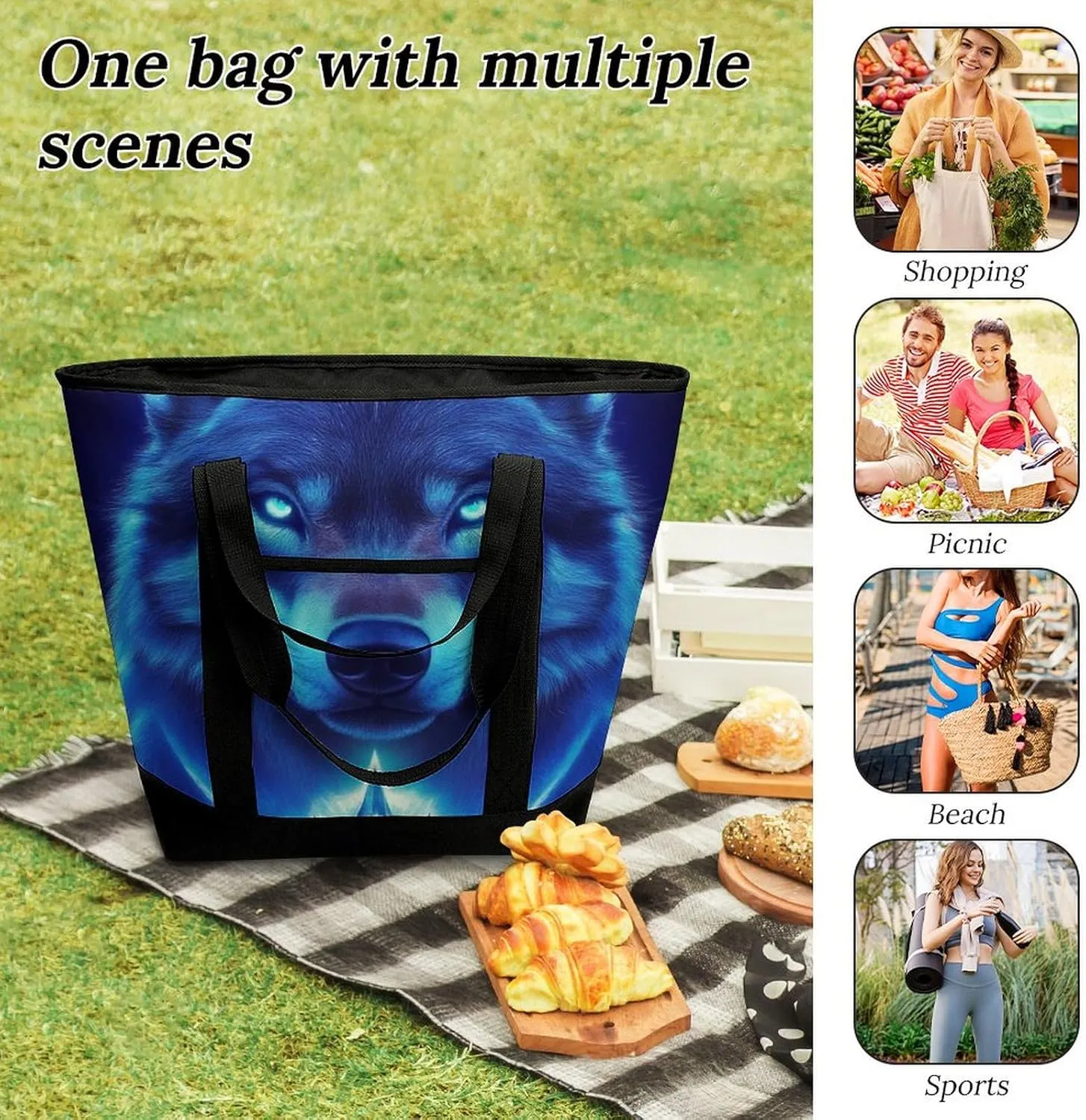 Fashionable Large Thermal Tote Bag Insulated Work/Commute Bag For Women & Men