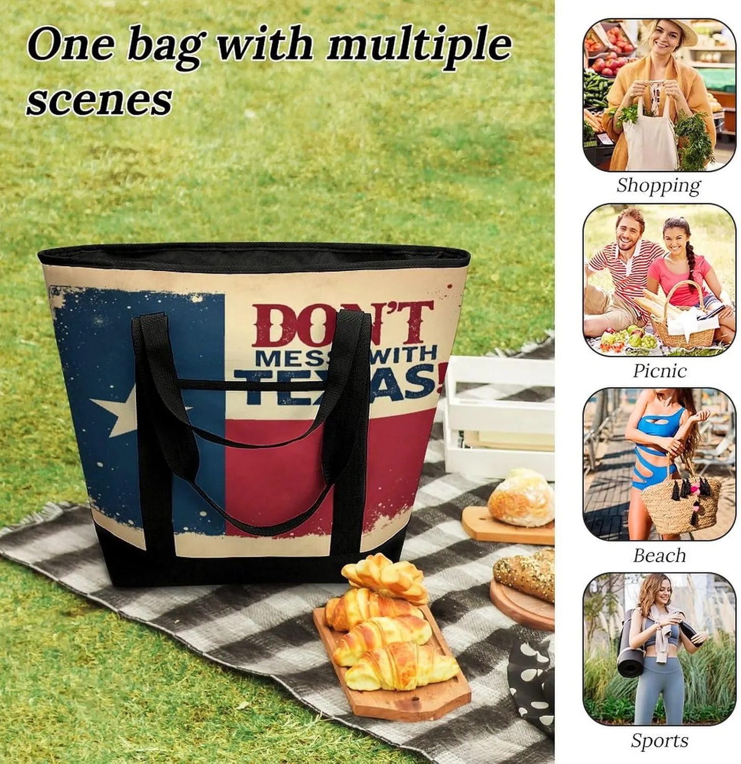 Fashionable Large Thermal Tote Bag Insulated Work/Commute Bag For Women & Men