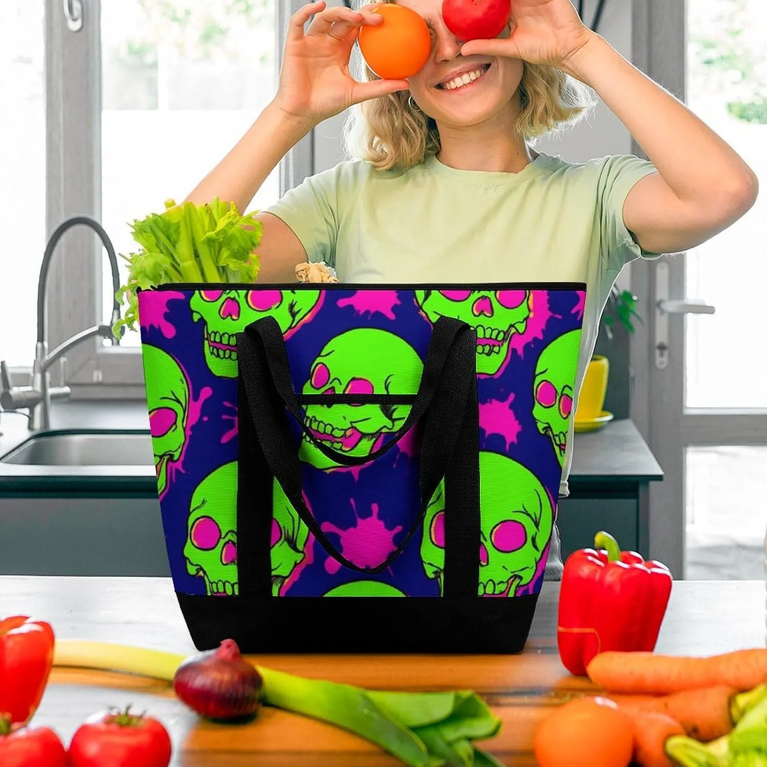 Fashionable Large Thermal Tote Bag Insulated Work/Commute Bag For Women & Men