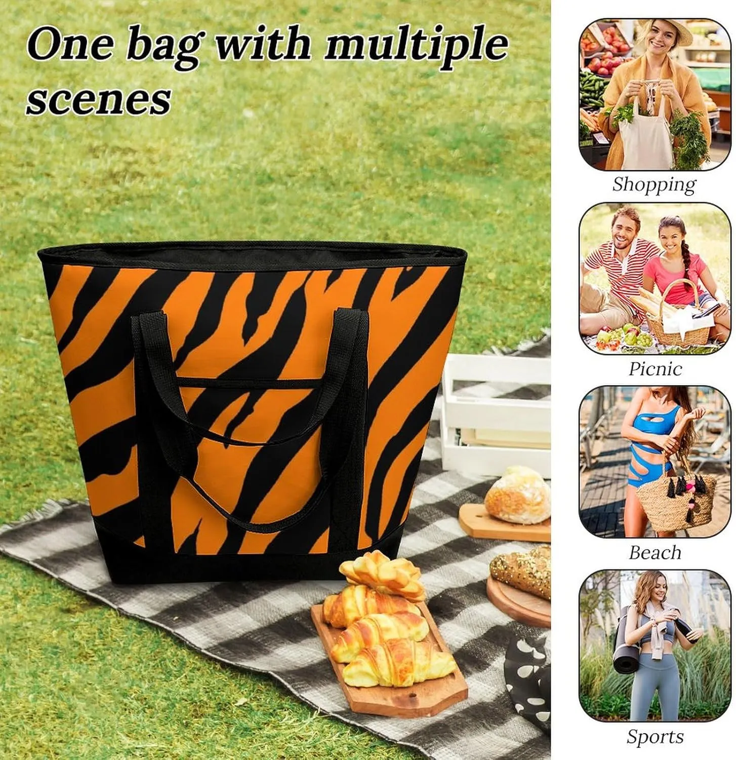 Fashionable Large Thermal Tote Bag Insulated Work/Commute Bag For Women & Men