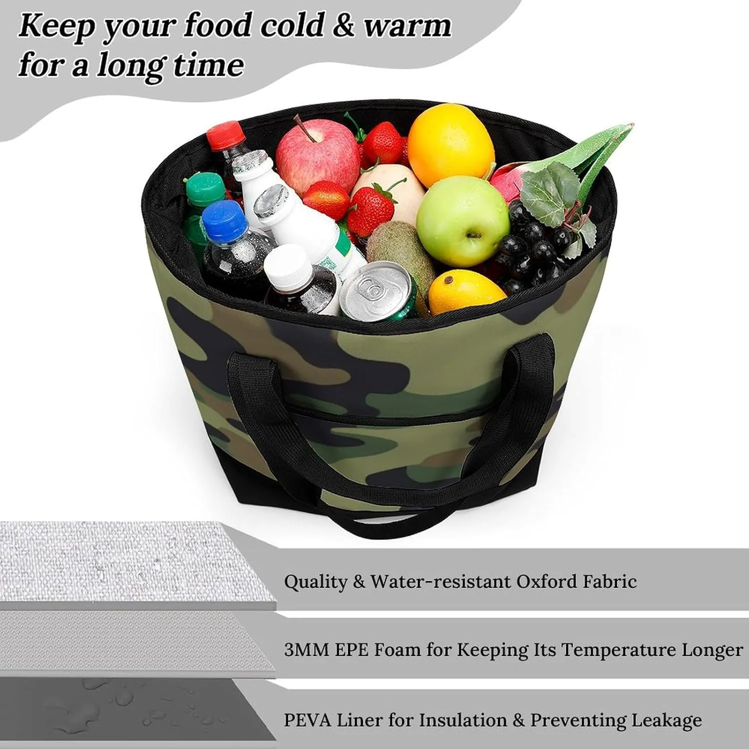 Fashionable Large Thermal Tote Bag Insulated Work/Commute Bag For Women & Men