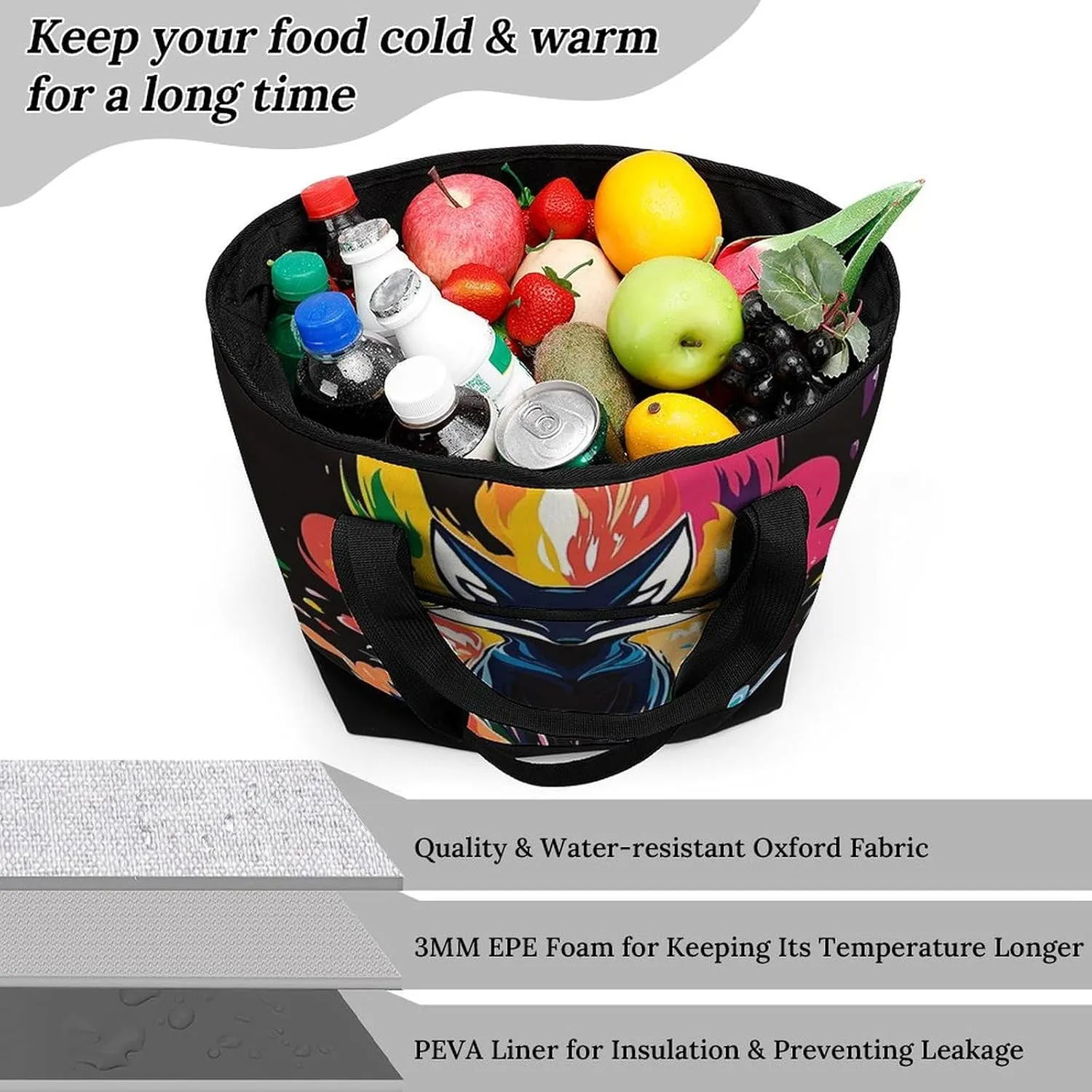 Fashionable Large Thermal Tote Bag Insulated Work/Commute Bag For Women & Men
