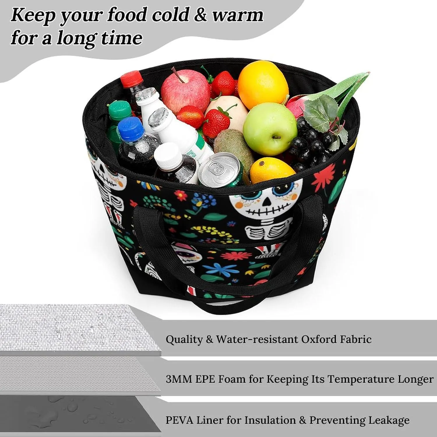 Fashionable Large Thermal Tote Bag Insulated Work/Commute Bag For Women & Men