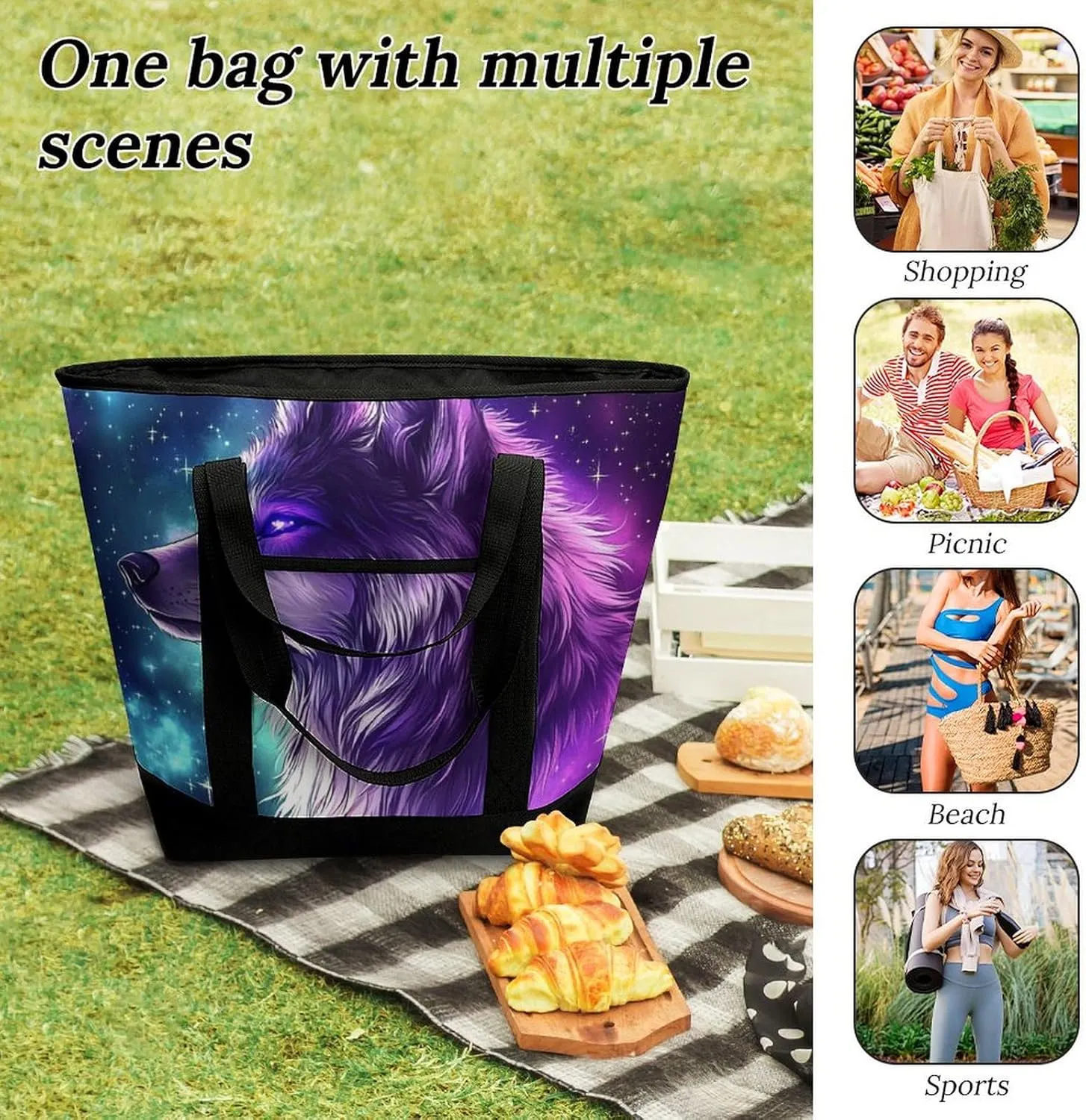 Fashionable Large Thermal Tote Bag Insulated Work/Commute Bag For Women & Men