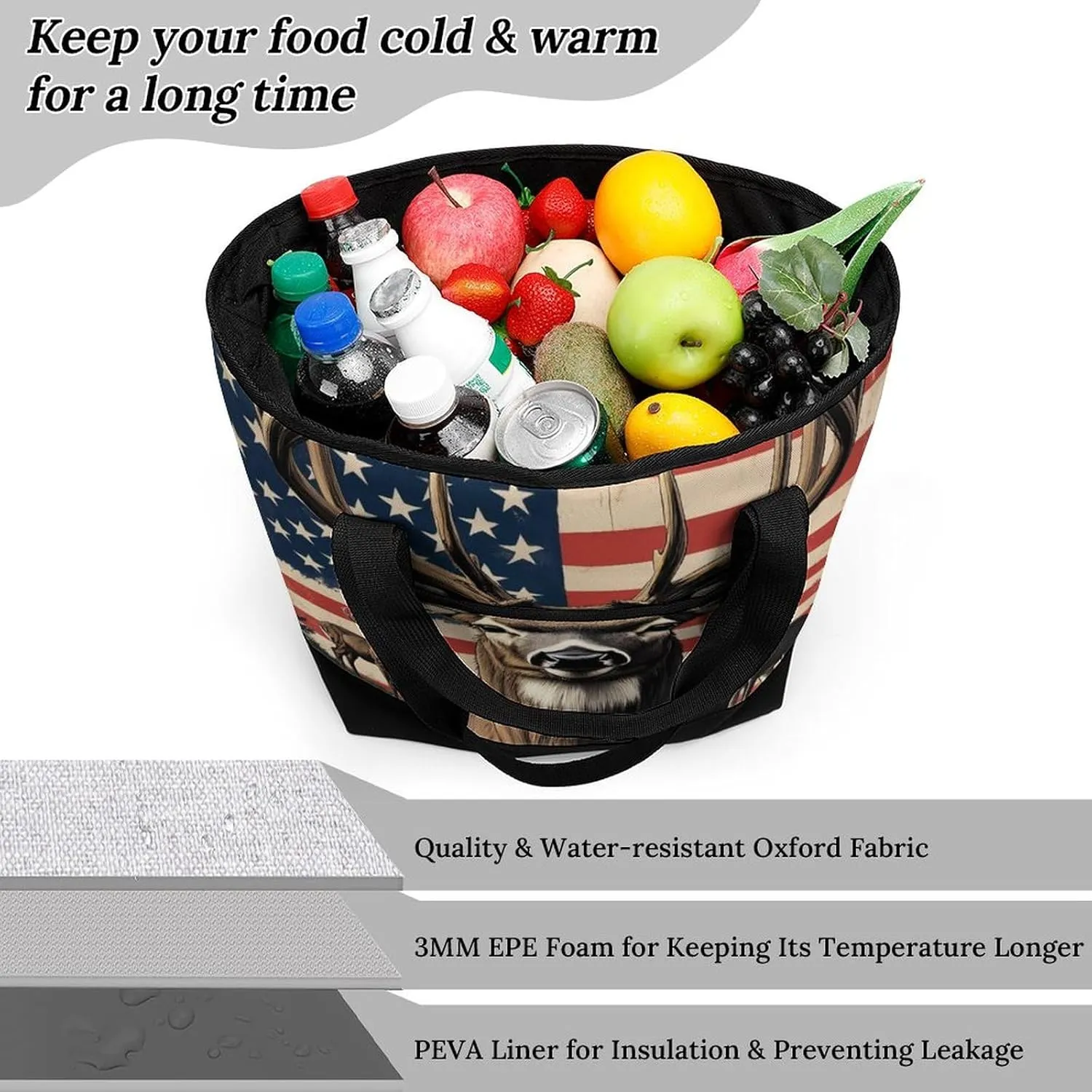 Fashionable Large Thermal Tote Bag Insulated Work/Commute Bag For Women & Men