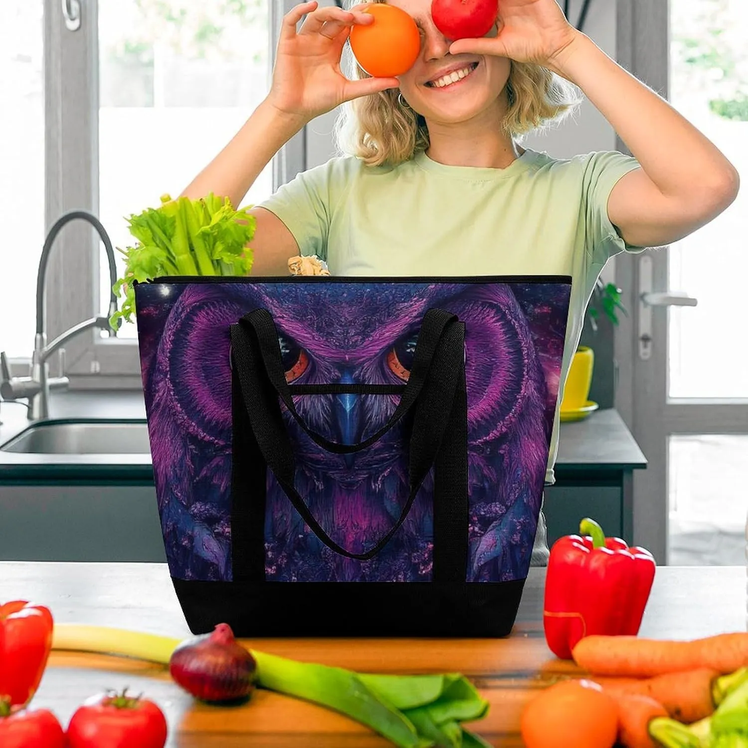 Fashionable Large Thermal Tote Bag Insulated Work/Commute Bag For Women & Men