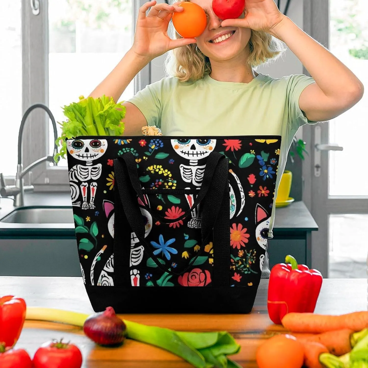 Fashionable Large Thermal Tote Bag Insulated Work/Commute Bag For Women & Men