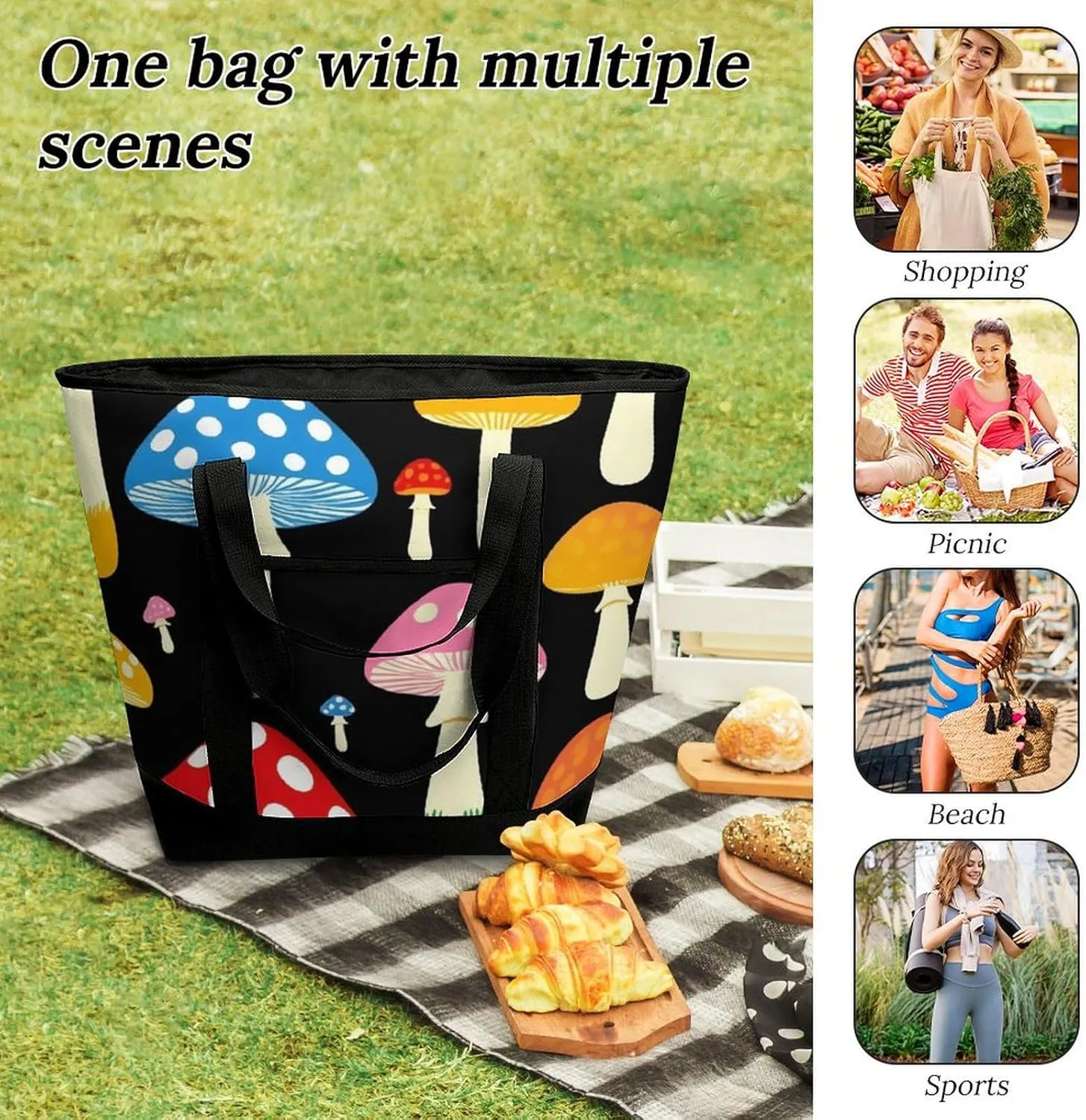 Fashionable Large Thermal Tote Bag Insulated Work/Commute Bag For Women & Men