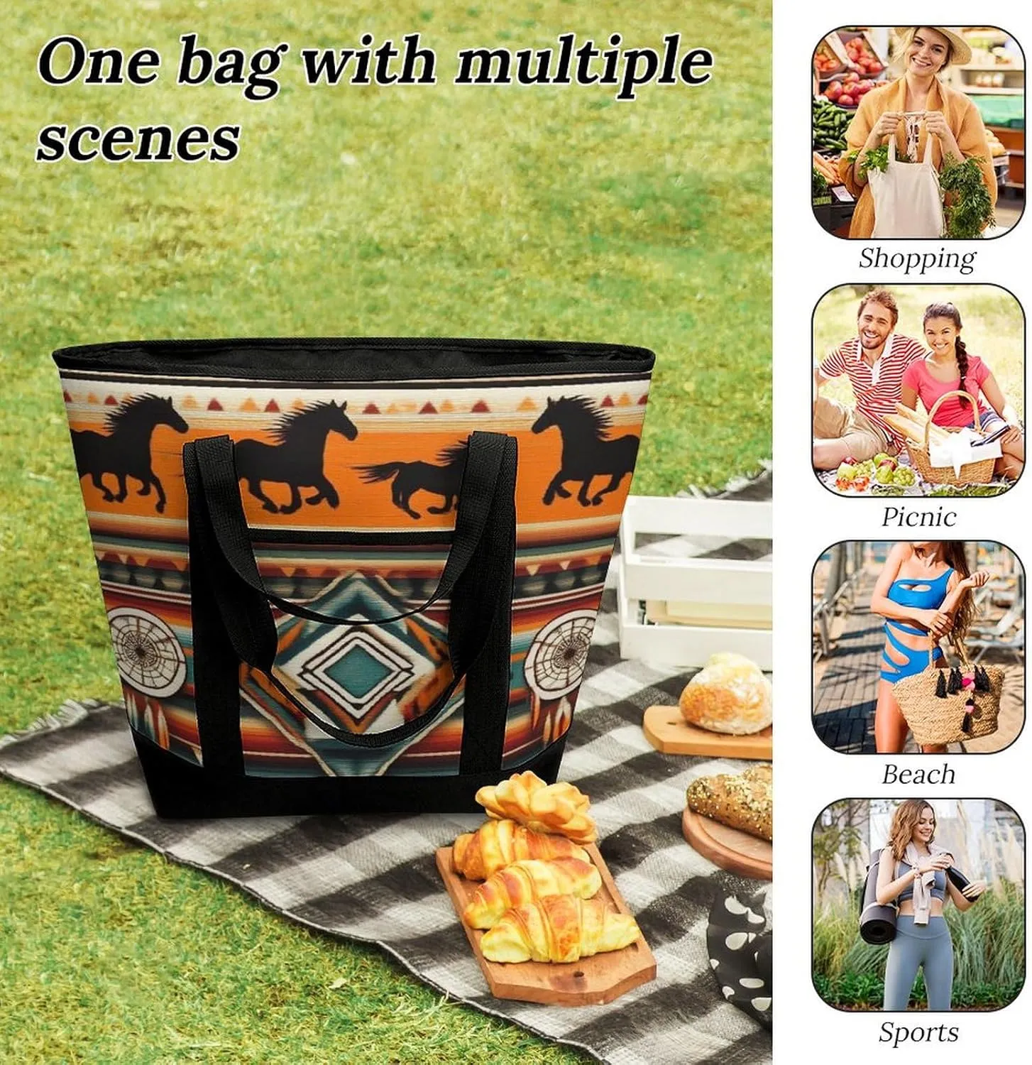 Fashionable Large Thermal Tote Bag Insulated Work/Commute Bag For Women & Men