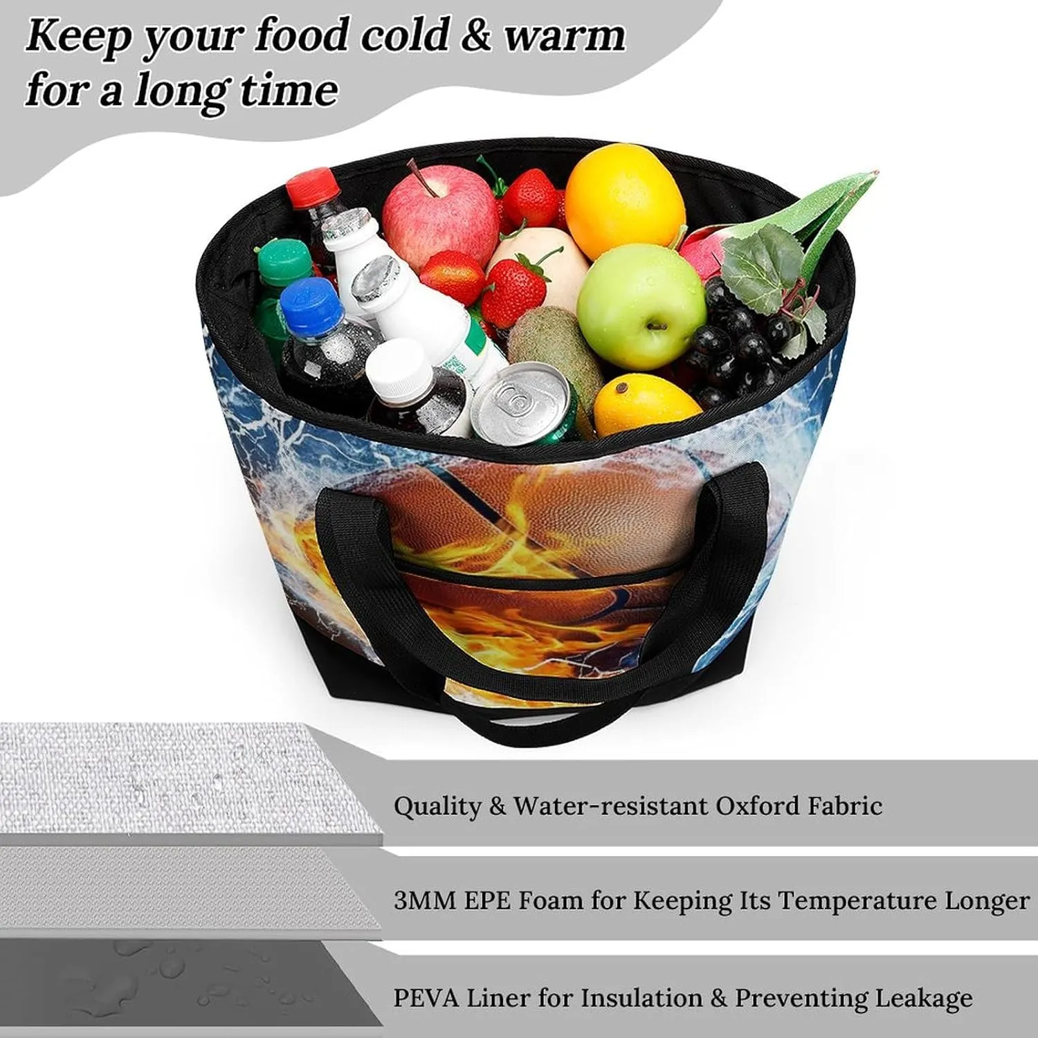 Fashionable Large Thermal Tote Bag Insulated Work/Commute Bag For Women & Men