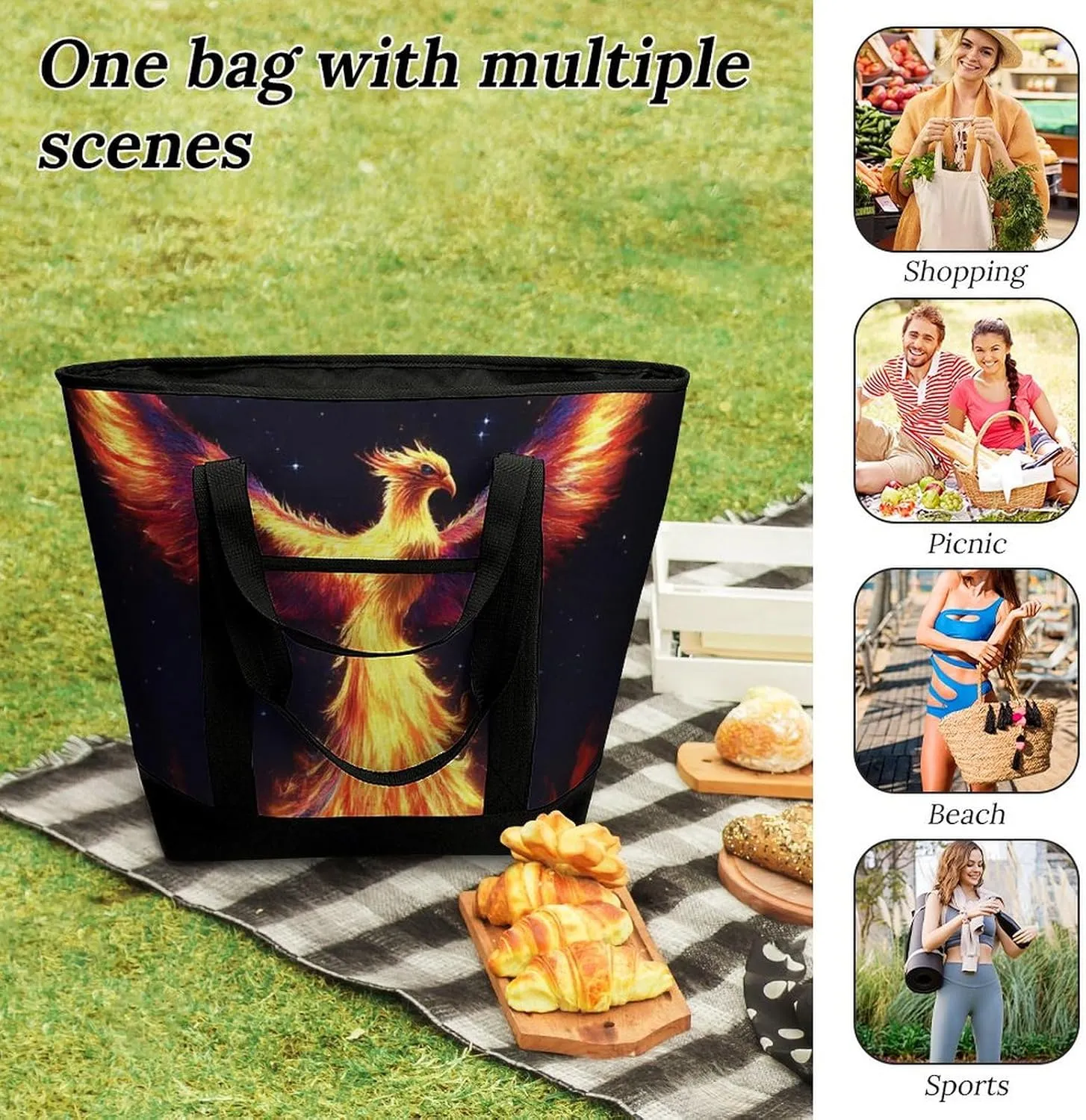 Fashionable Large Thermal Tote Bag Insulated Work/Commute Bag For Women & Men