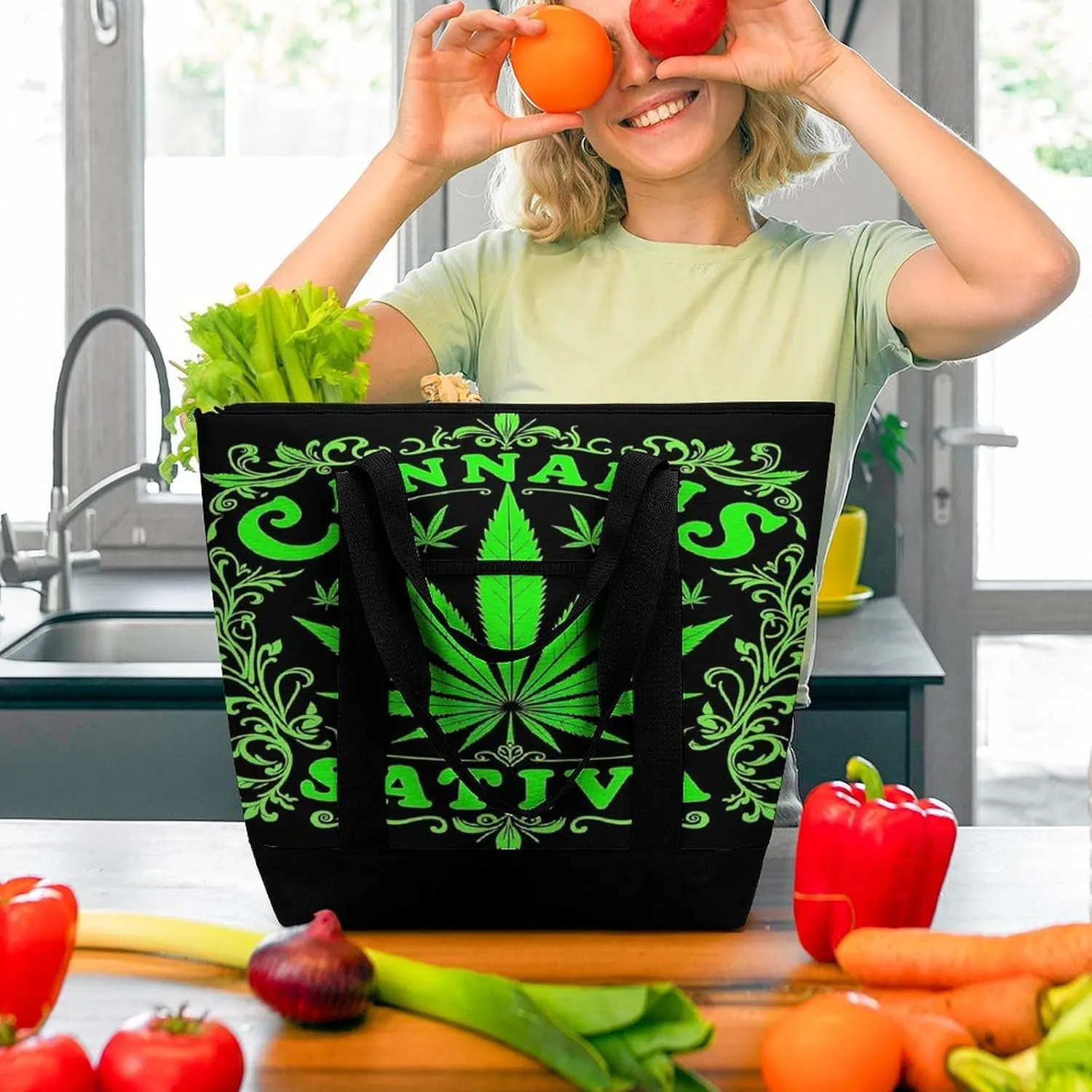 Fashionable Large Thermal Tote Bag Insulated Work/Commute Bag For Women & Men