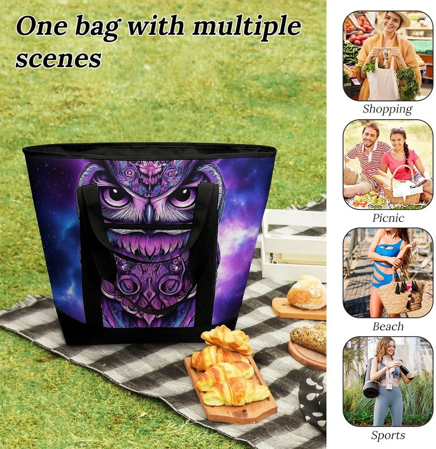 Fashionable Large Thermal Tote Bag Insulated Work/Commute Bag For Women & Men