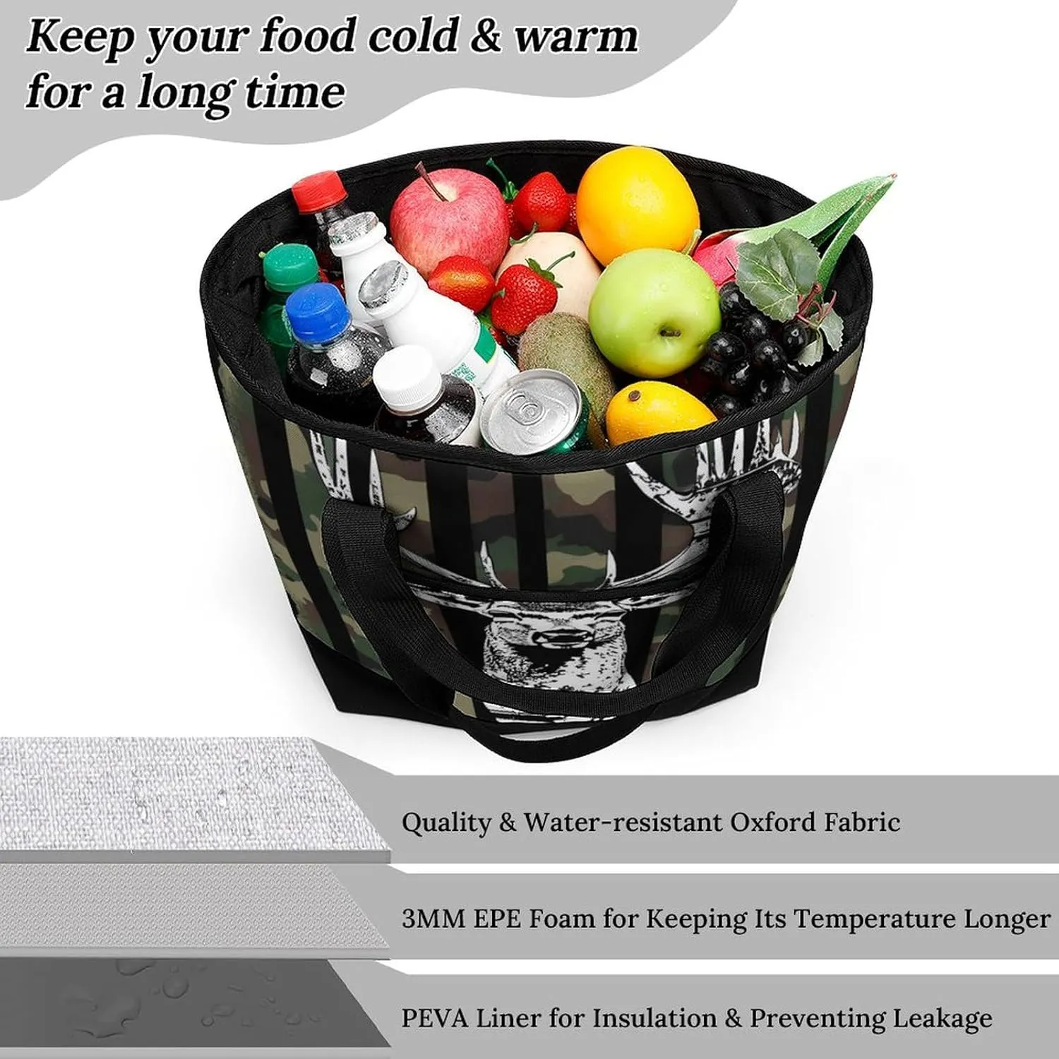 Fashionable Large Thermal Tote Bag Insulated Work/Commute Bag For Women & Men