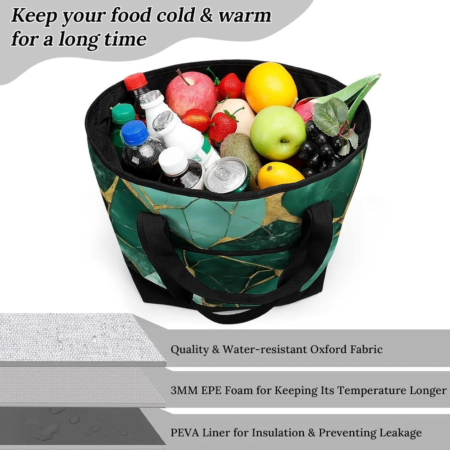 Fashionable Large Thermal Tote Bag Insulated Work/Commute Bag For Women & Men
