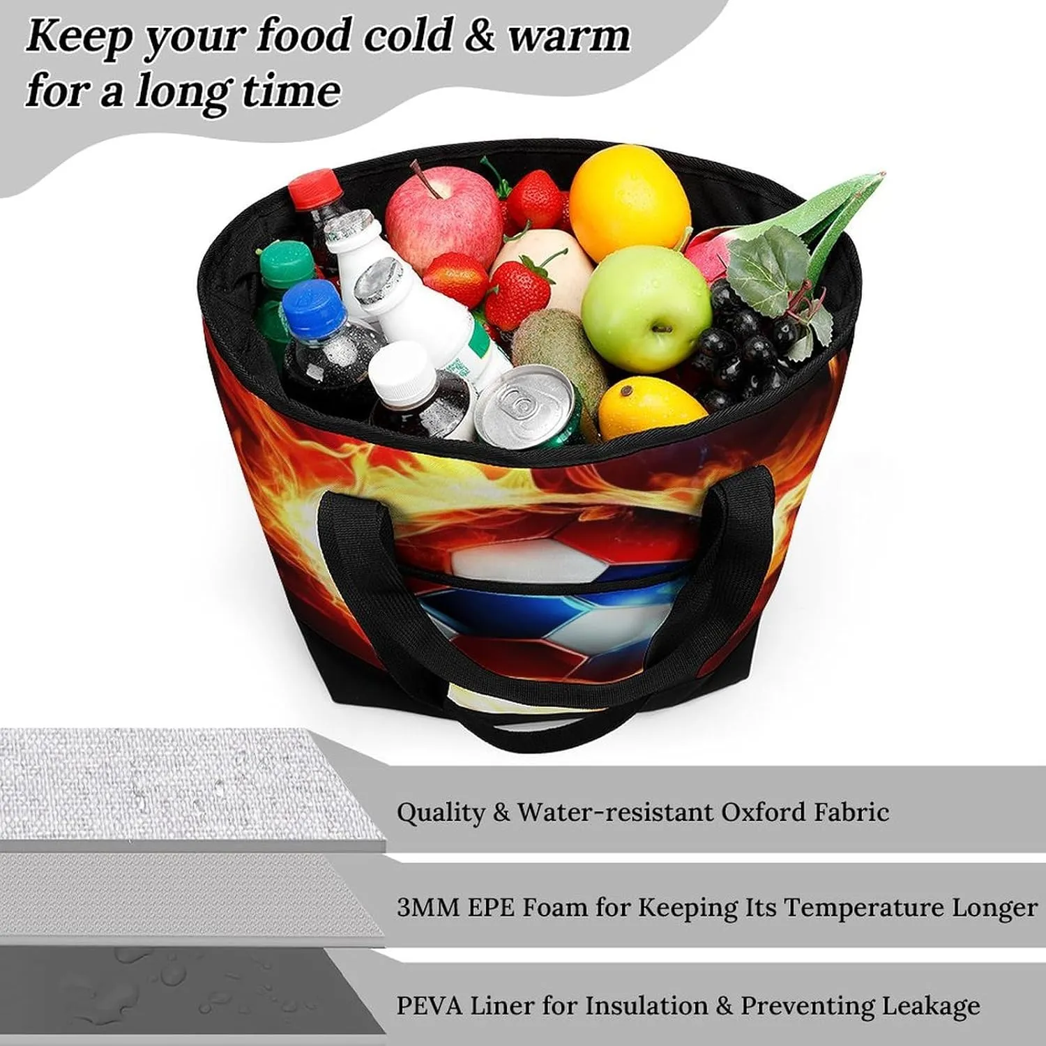 Fashionable Large Thermal Tote Bag Insulated Work/Commute Bag For Women & Men