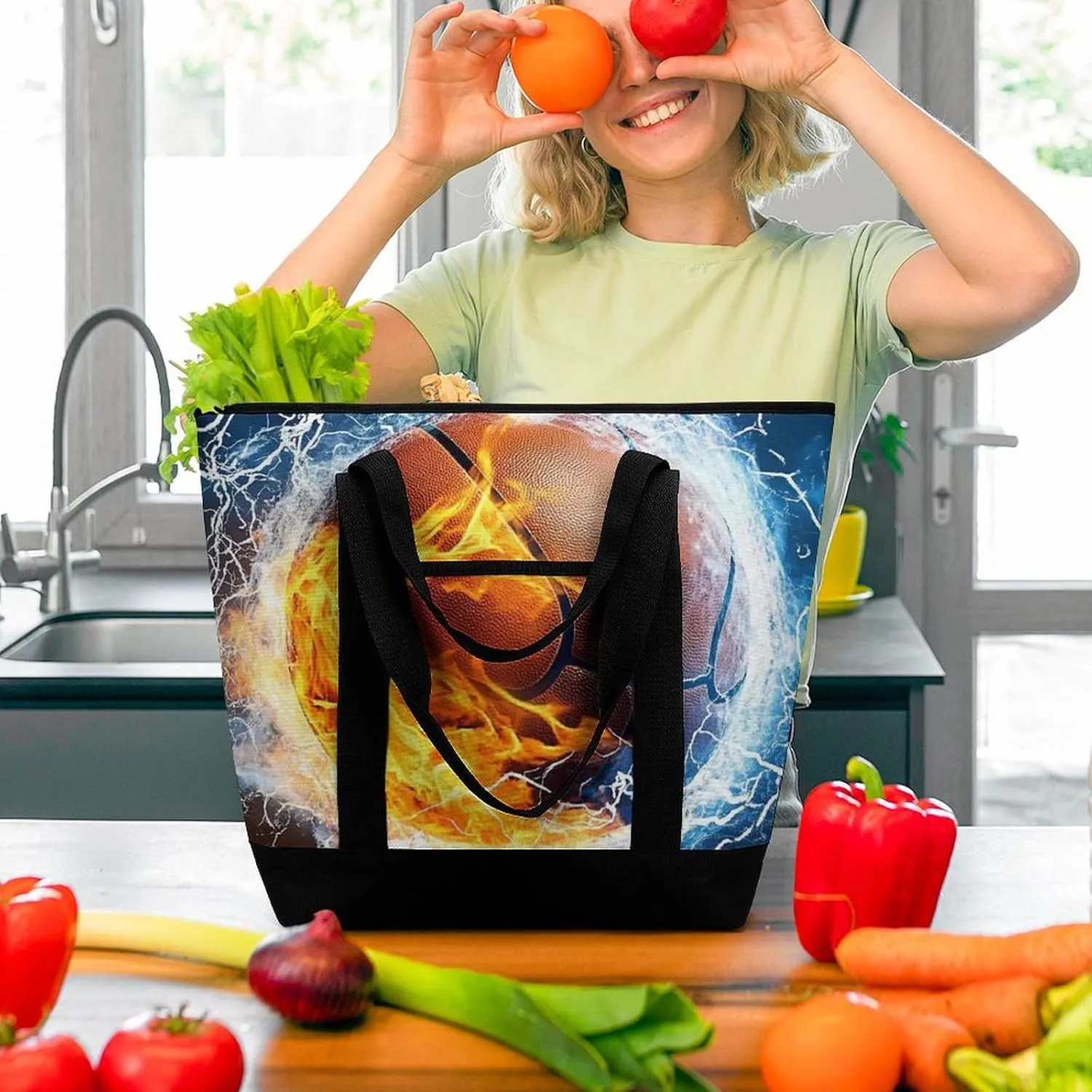 Fashionable Large Thermal Tote Bag Insulated Work/Commute Bag For Women & Men