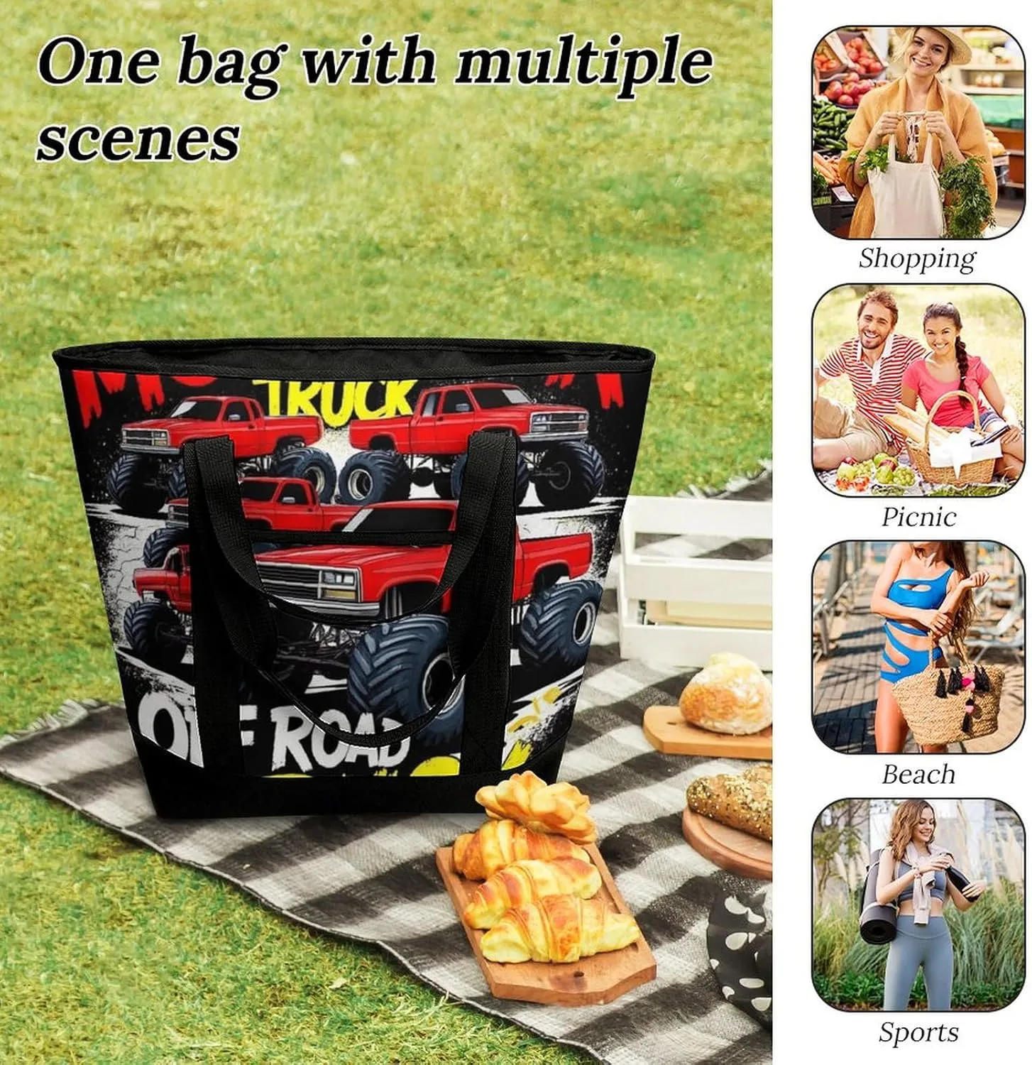 Fashionable Large Thermal Tote Bag Insulated Work/Commute Bag For Women & Men
