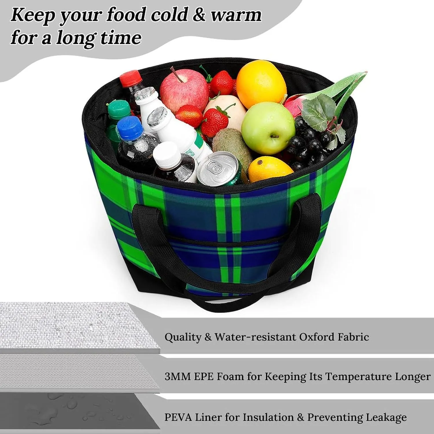 Fashionable Large Thermal Tote Bag Insulated Work/Commute Bag For Women & Men
