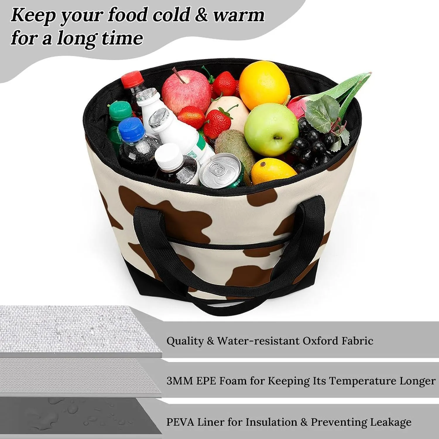 Fashionable Large Thermal Tote Bag Insulated Work/Commute Bag For Women & Men