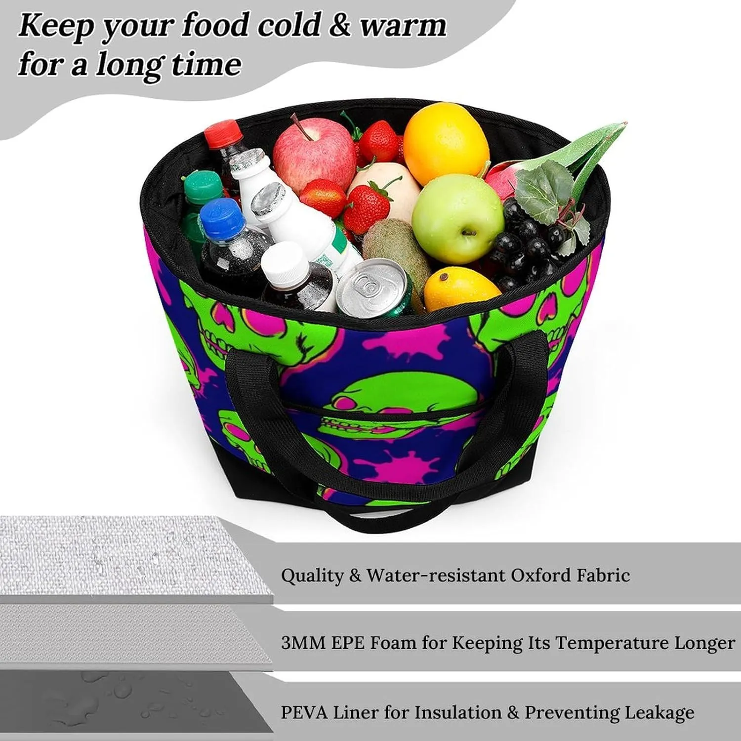 Fashionable Large Thermal Tote Bag Insulated Work/Commute Bag For Women & Men