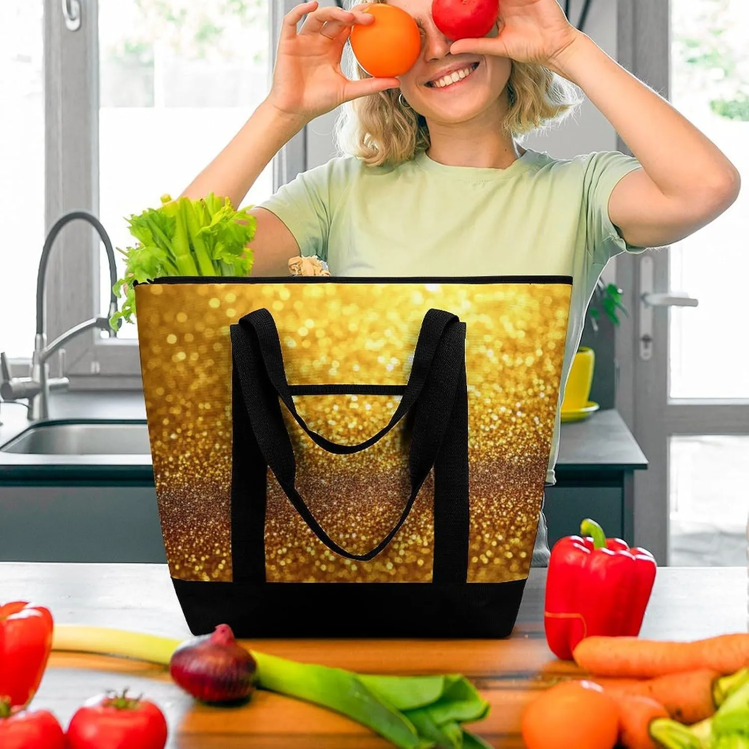 Fashionable Large Thermal Tote Bag Insulated Work/Commute Bag For Women & Men