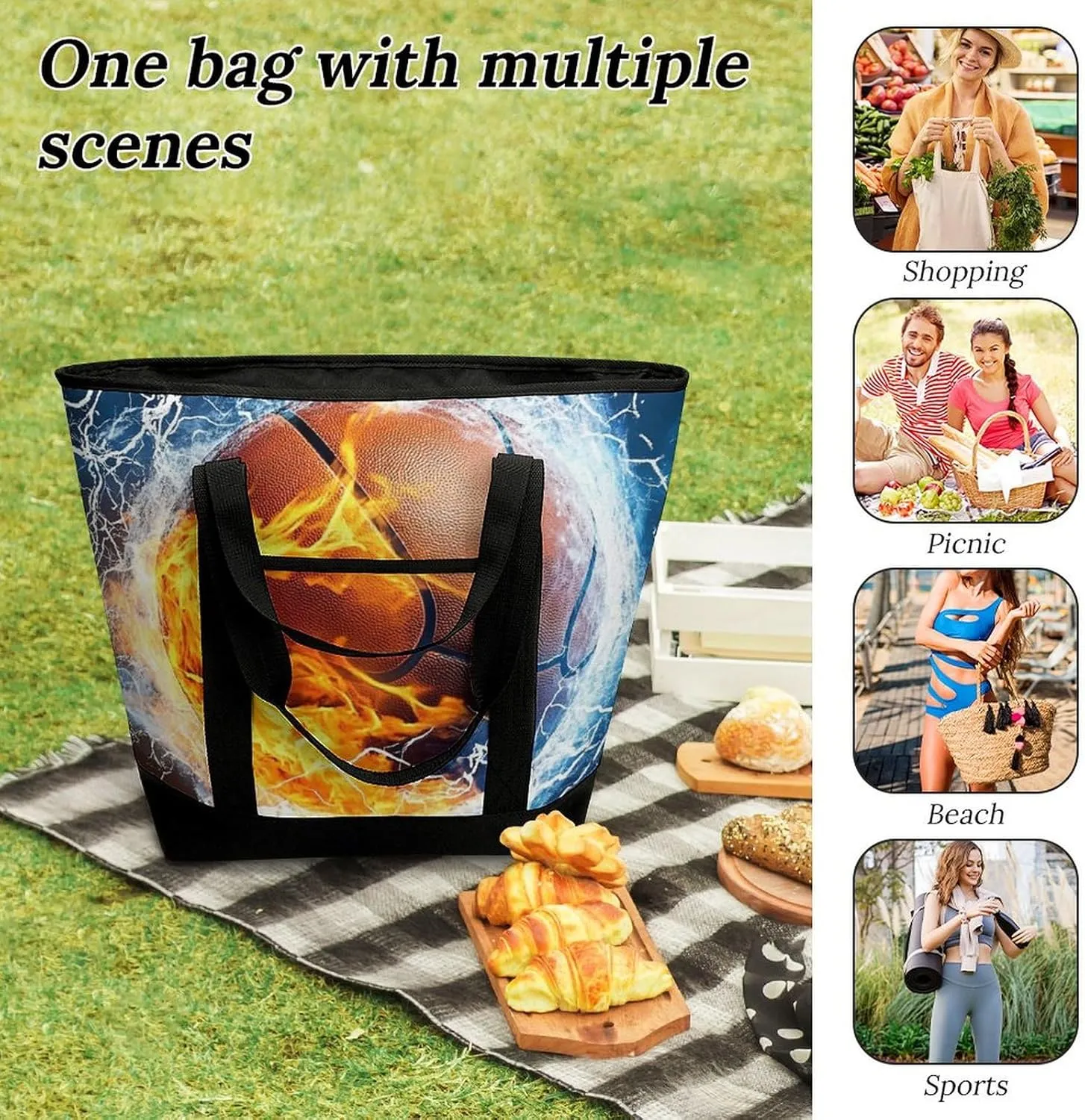 Fashionable Large Thermal Tote Bag Insulated Work/Commute Bag For Women & Men