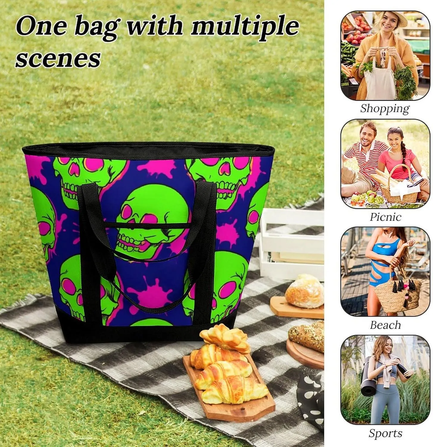 Fashionable Large Thermal Tote Bag Insulated Work/Commute Bag For Women & Men