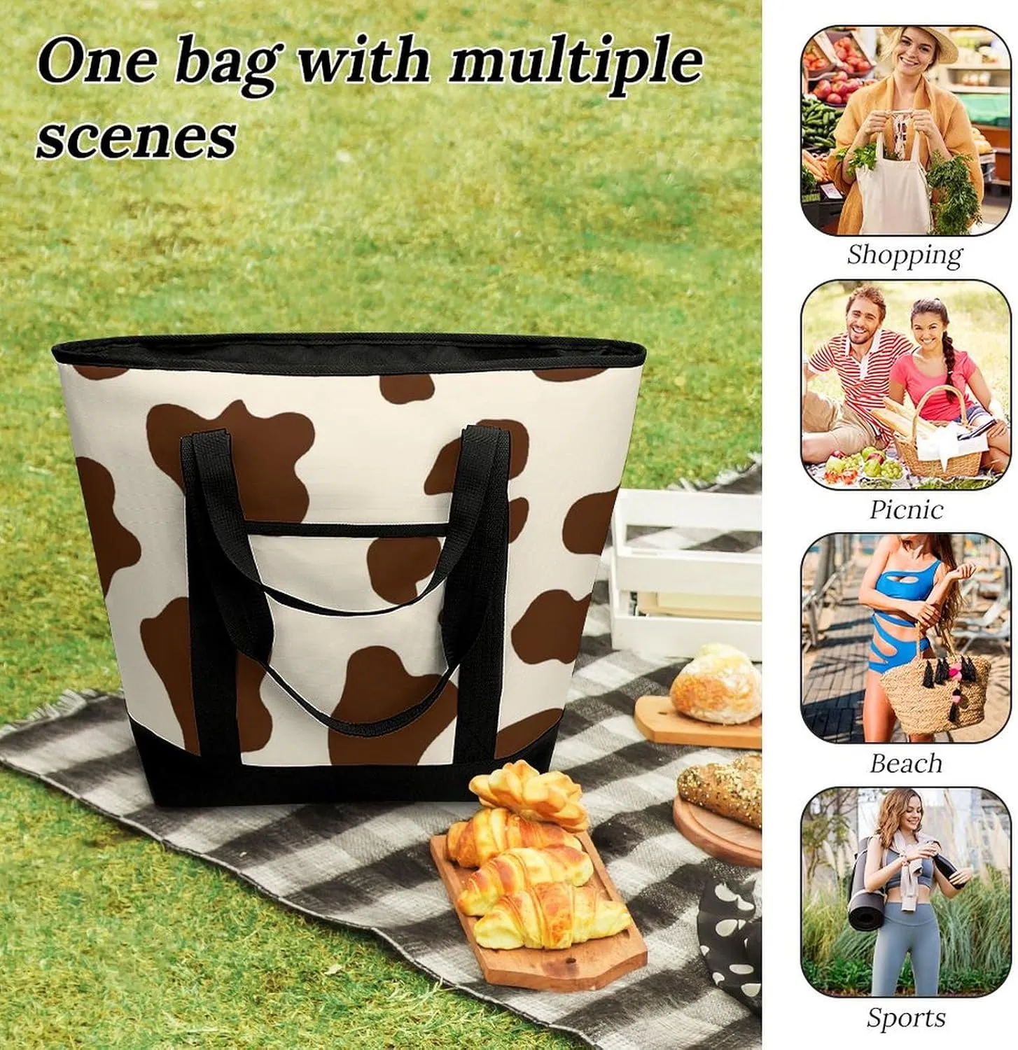 Fashionable Large Thermal Tote Bag Insulated Work/Commute Bag For Women & Men