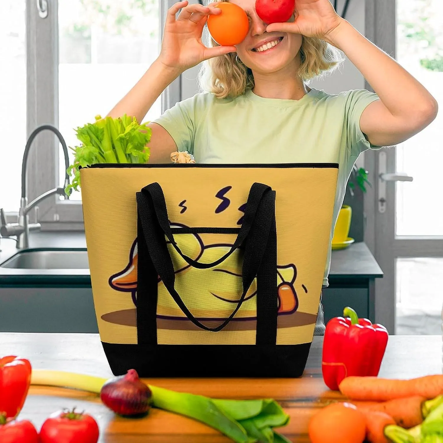 Fashionable Large Thermal Tote Bag Insulated Work/Commute Bag For Women & Men