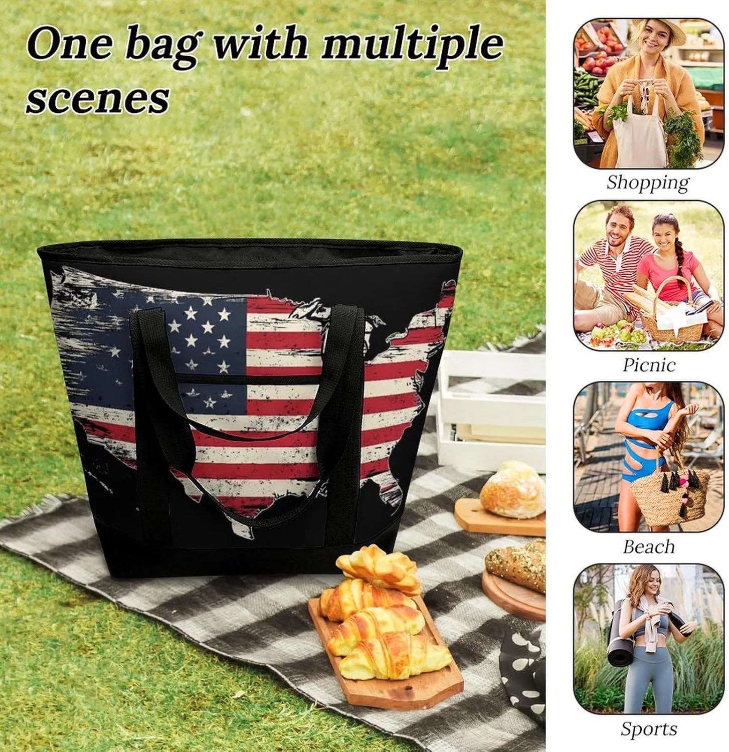 Fashionable Large Thermal Tote Bag Insulated Work/Commute Bag For Women & Men