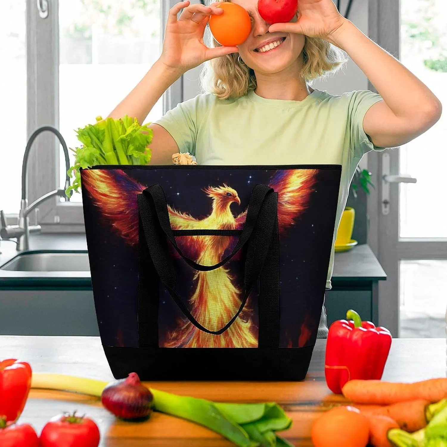 Fashionable Large Thermal Tote Bag Insulated Work/Commute Bag For Women & Men
