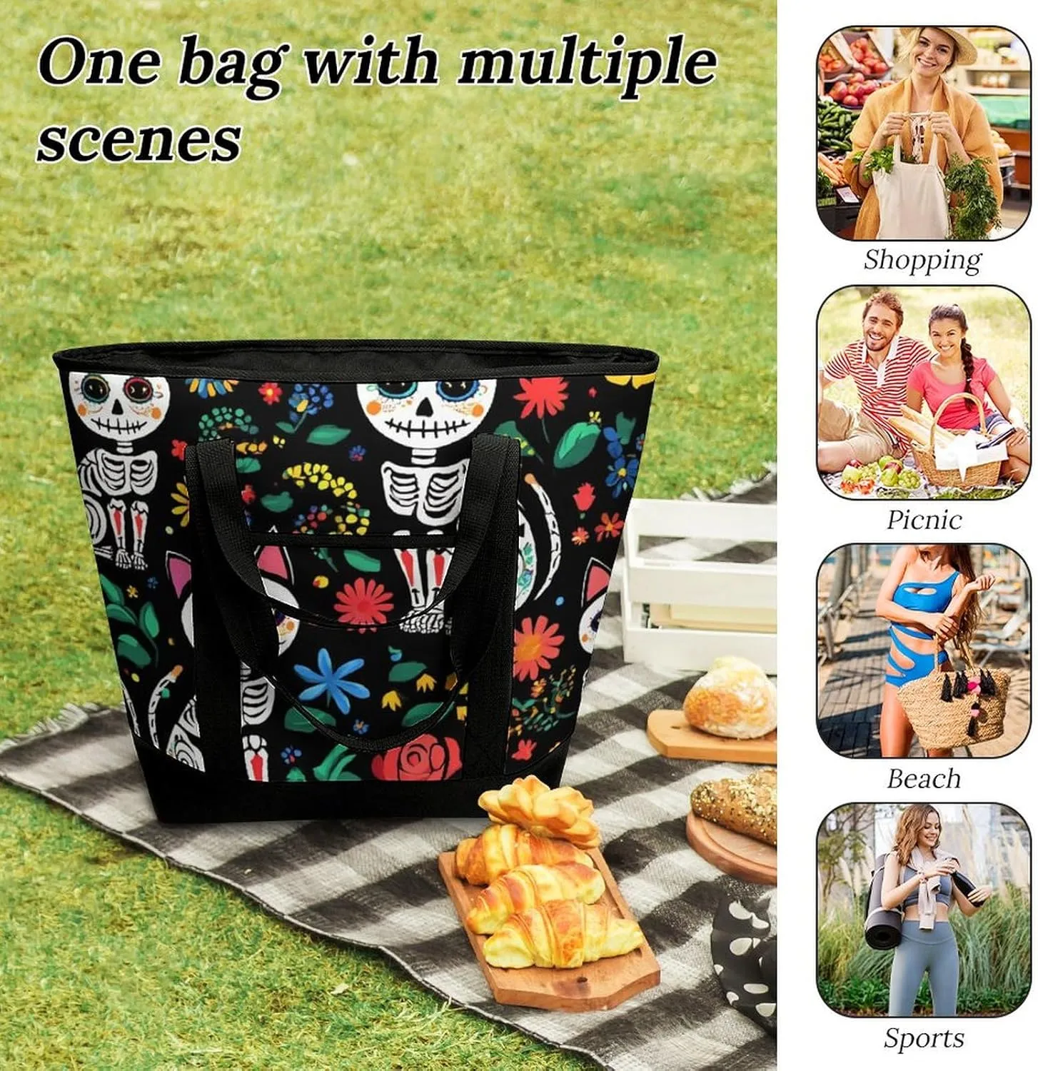 Fashionable Large Thermal Tote Bag Insulated Work/Commute Bag For Women & Men
