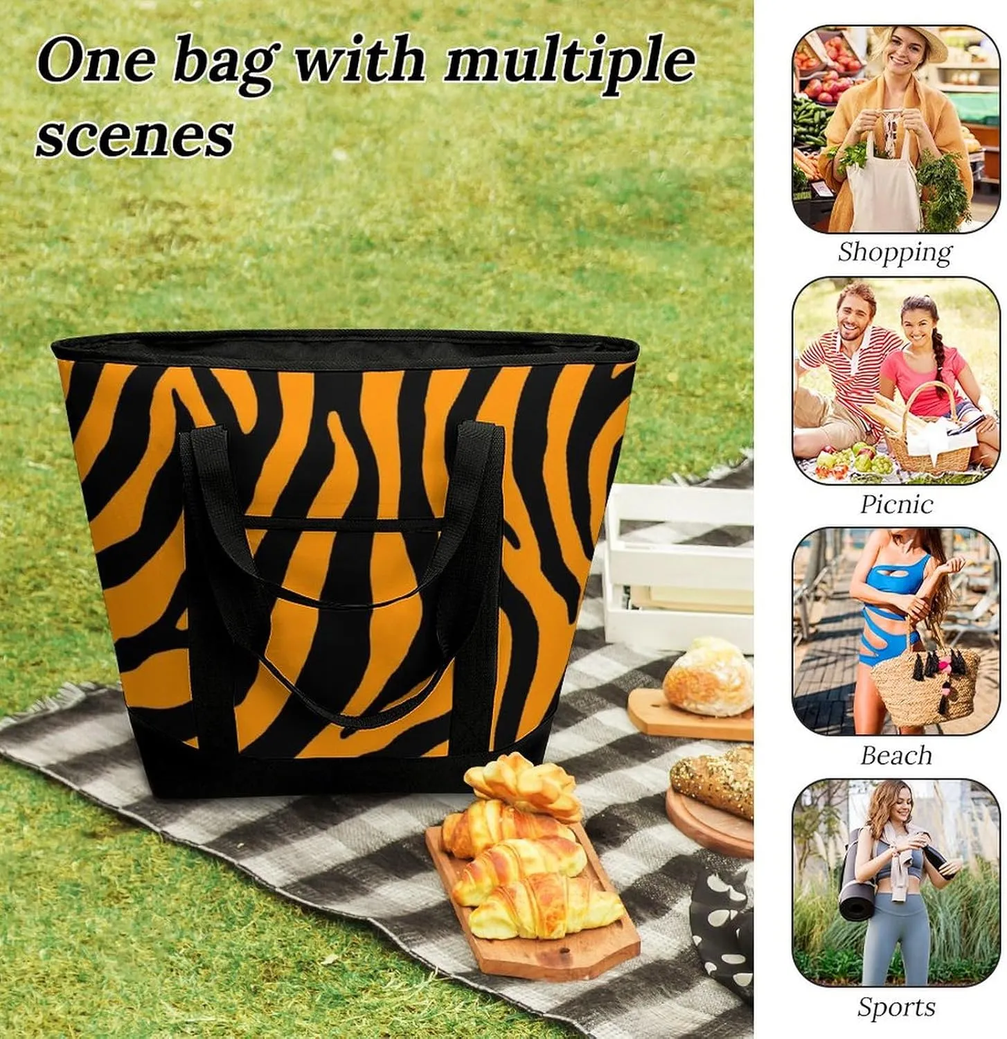 Fashionable Large Thermal Tote Bag Insulated Work/Commute Bag For Women & Men