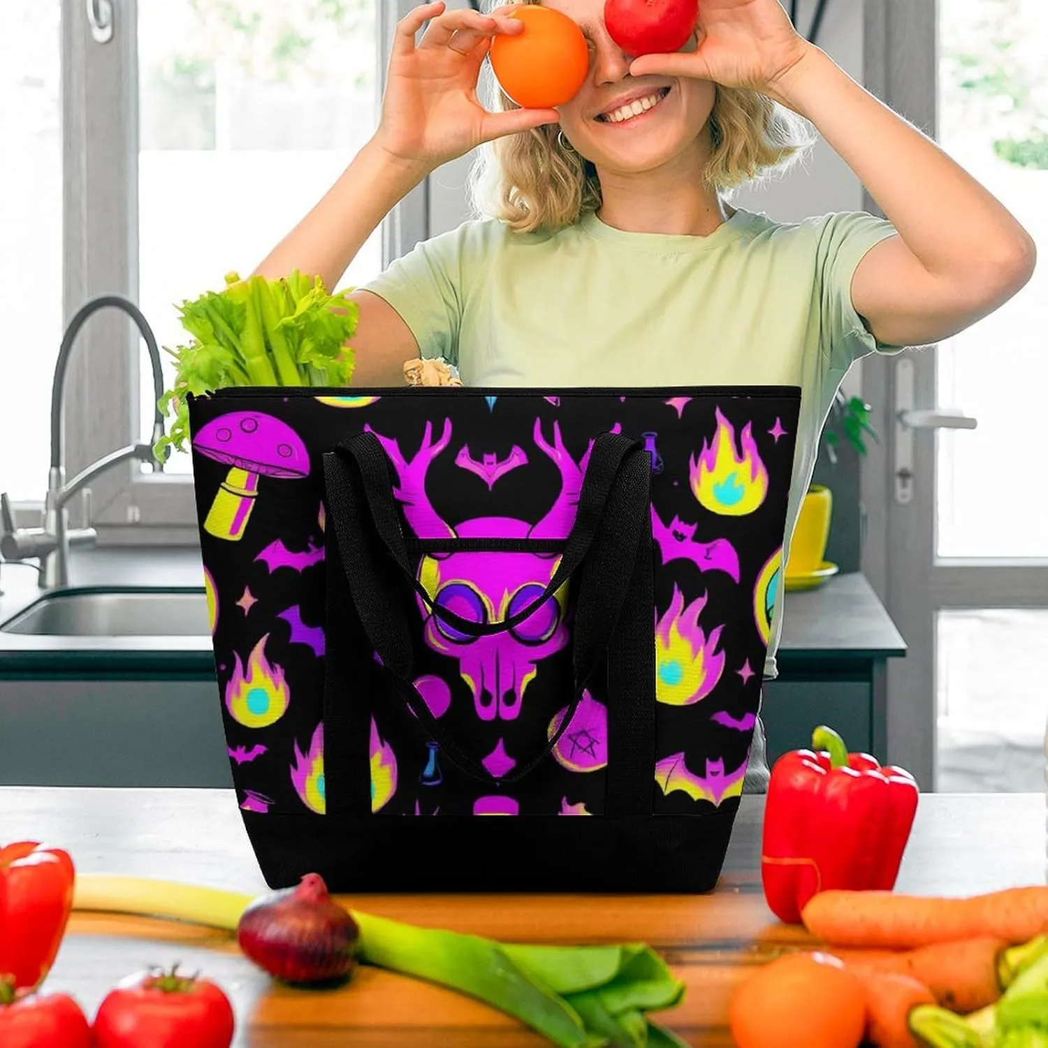 Fashionable Large Thermal Tote Bag Insulated Work/Commute Bag For Women & Men