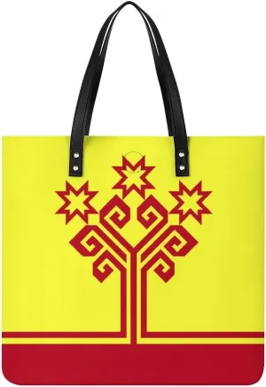 Fashionable Papua New Guinea Flag Women's Leather Hobo Tote Bag Large Capacity for Daily Essentials