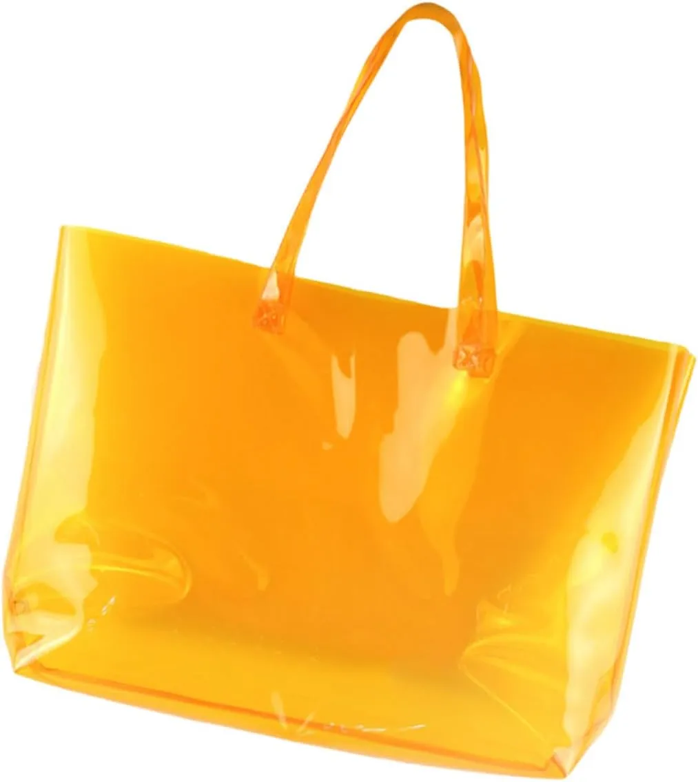 Fashionable Pvc Shopping Bag Large Capacity Handbag Shoulder Strap for Outfit