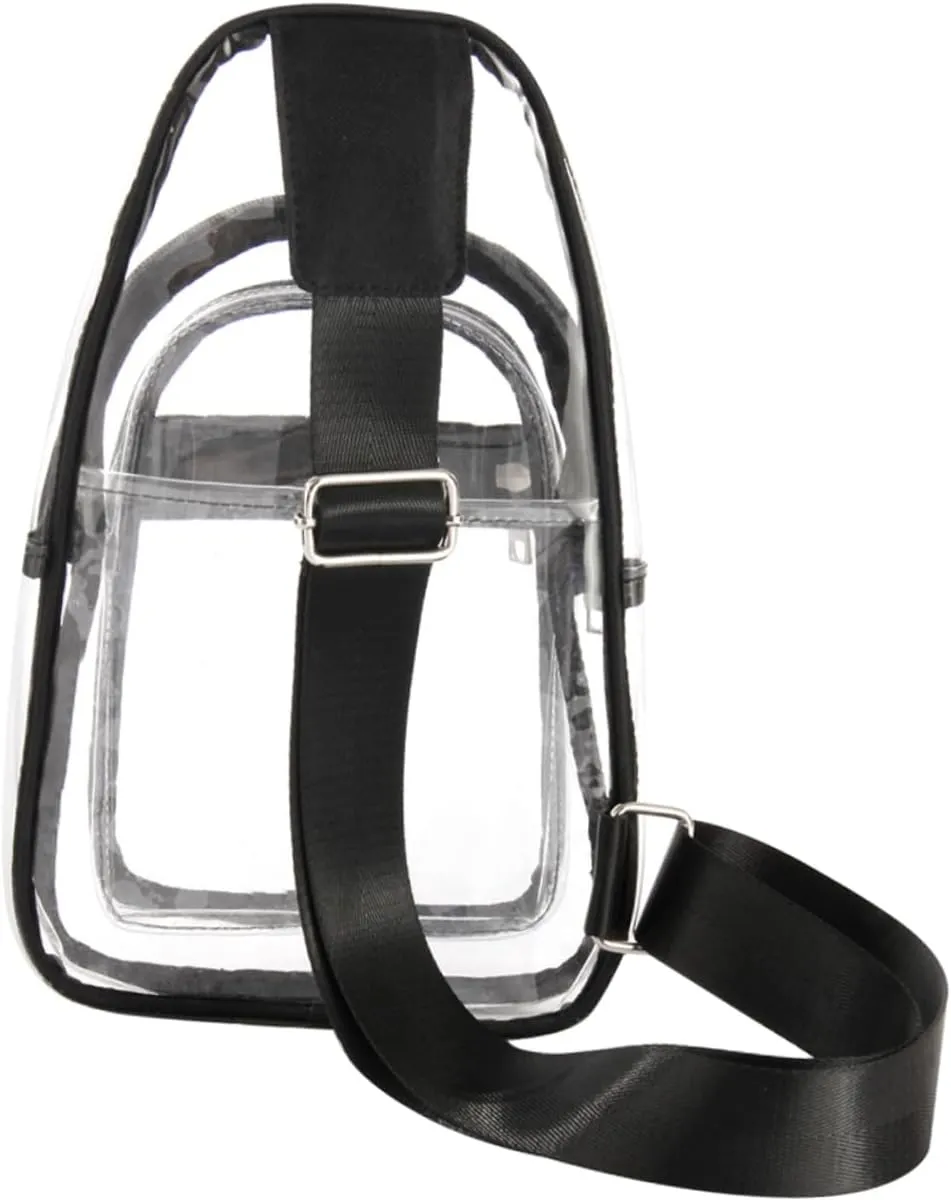 Fashionable Pvc Sling Bag Small Chest Bag for Women Men Travel Portable Crossbody Purse Zipper