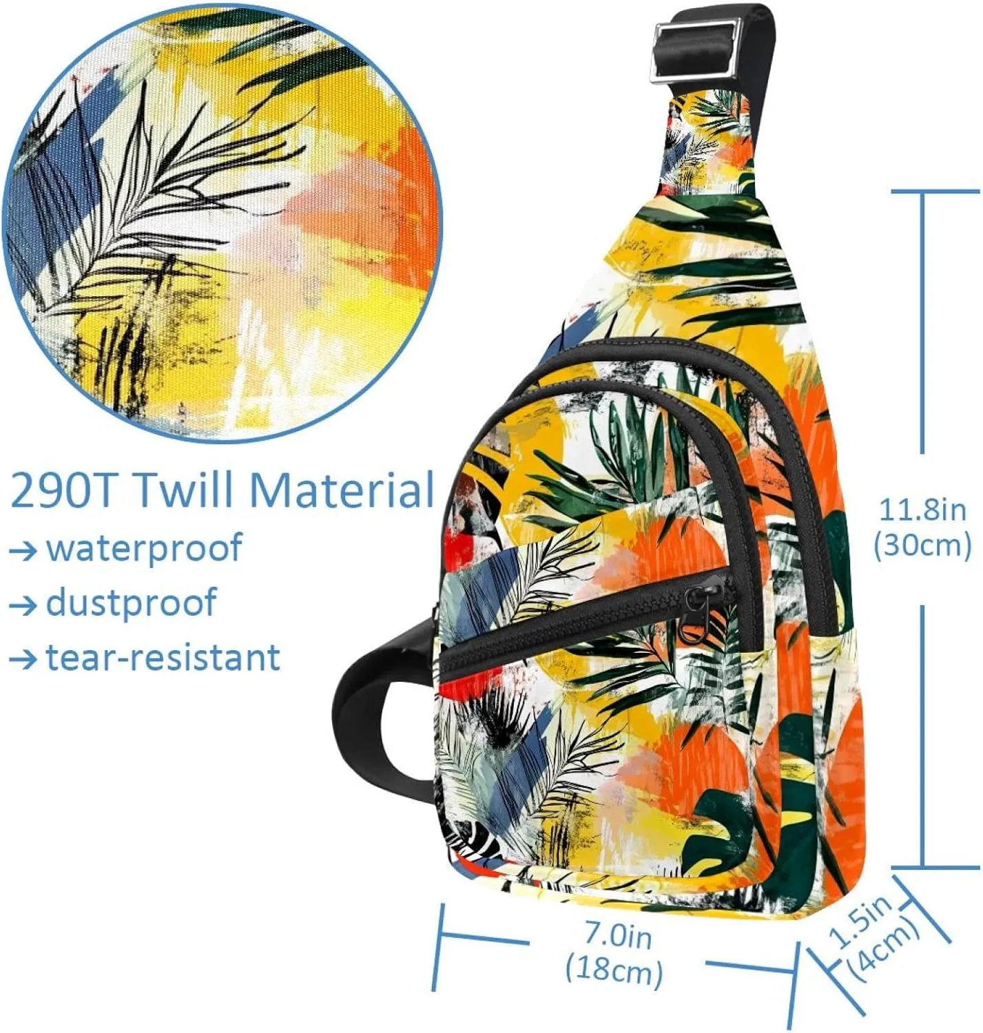 Fashionable template for design02 Sling Backpack, Adjustable Crossbody Shoulder Bag Travel Hiking Daypack